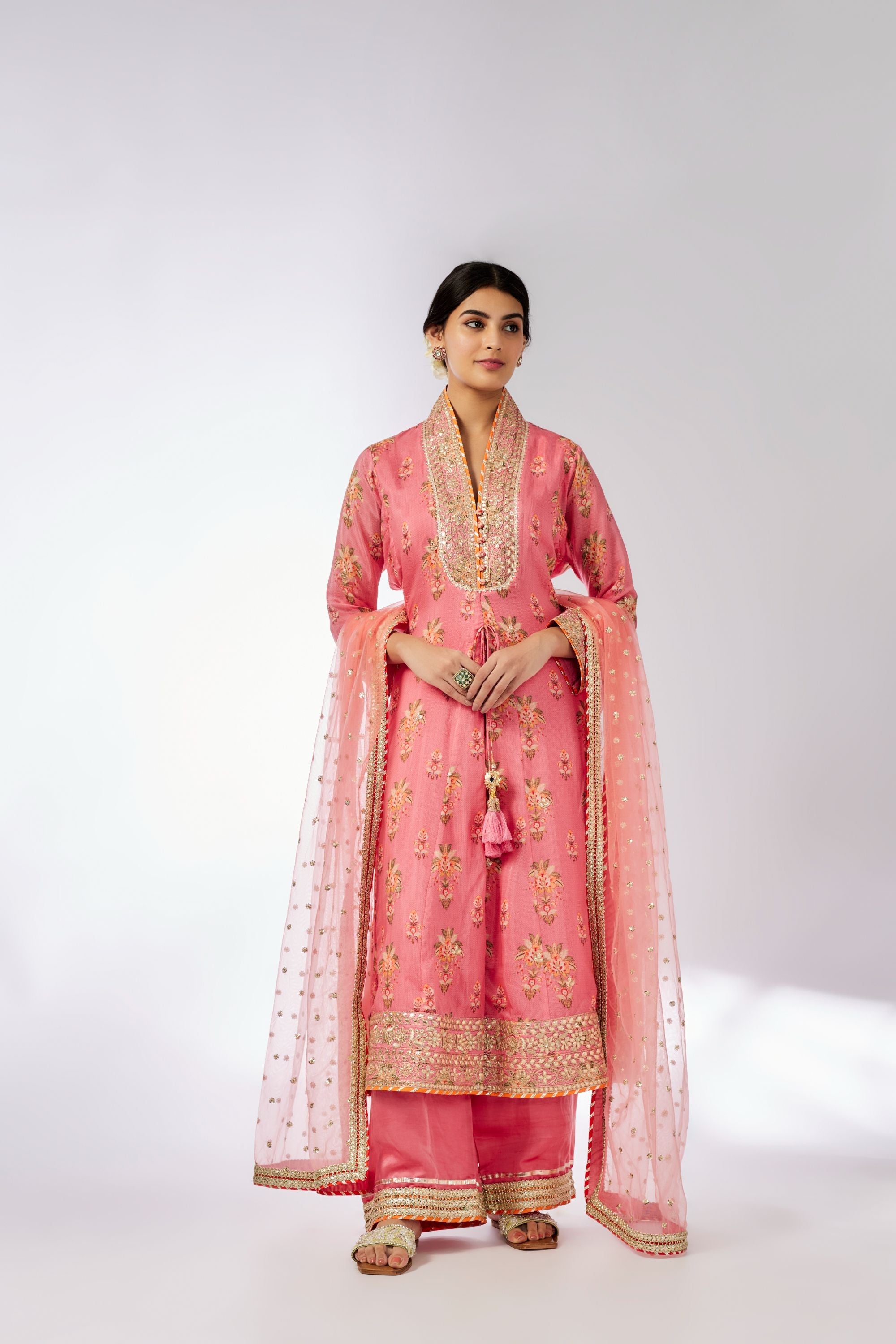 Mansi Pink Embroidered Palazzo Set