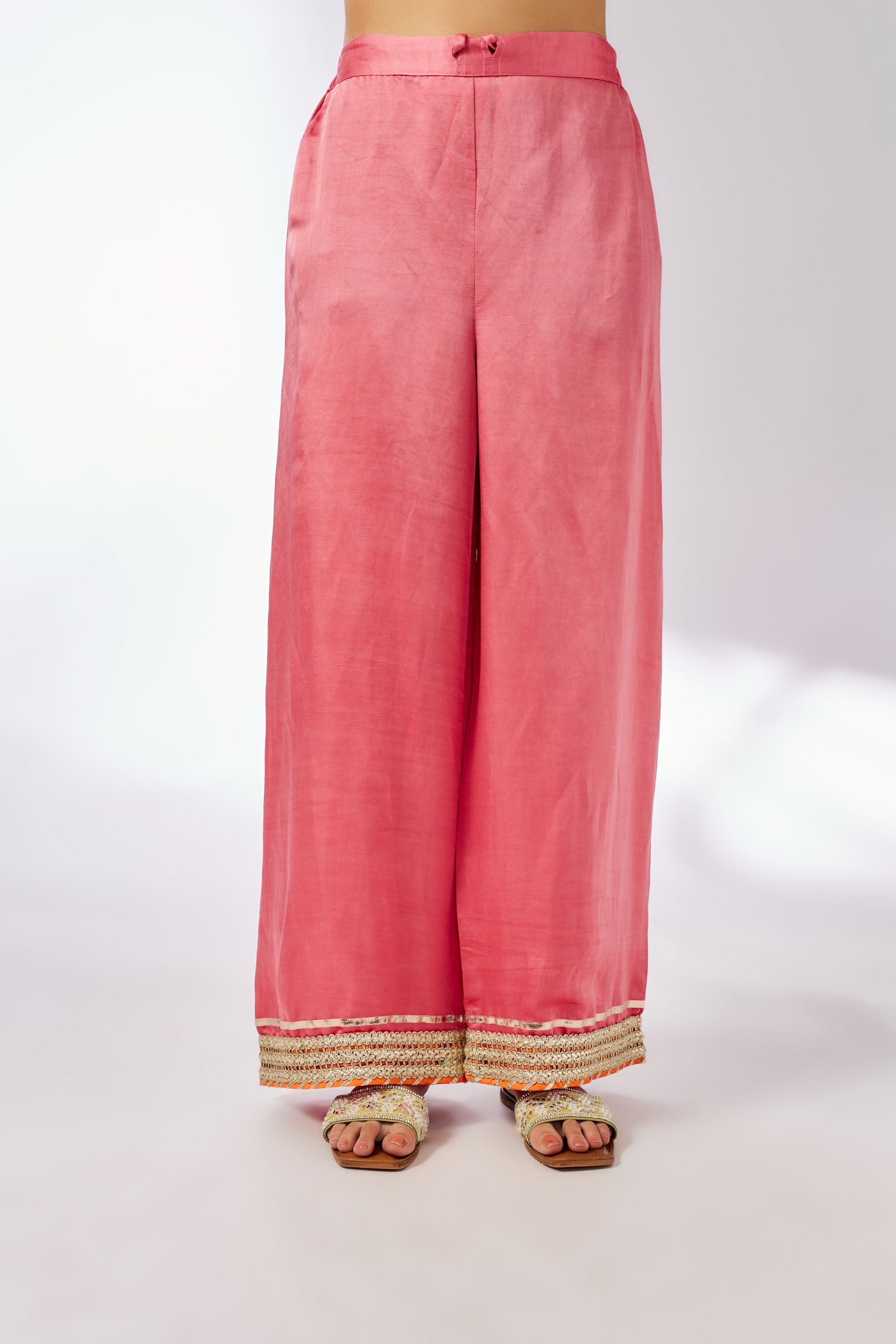 Mansi Pink Embroidered Palazzo Set