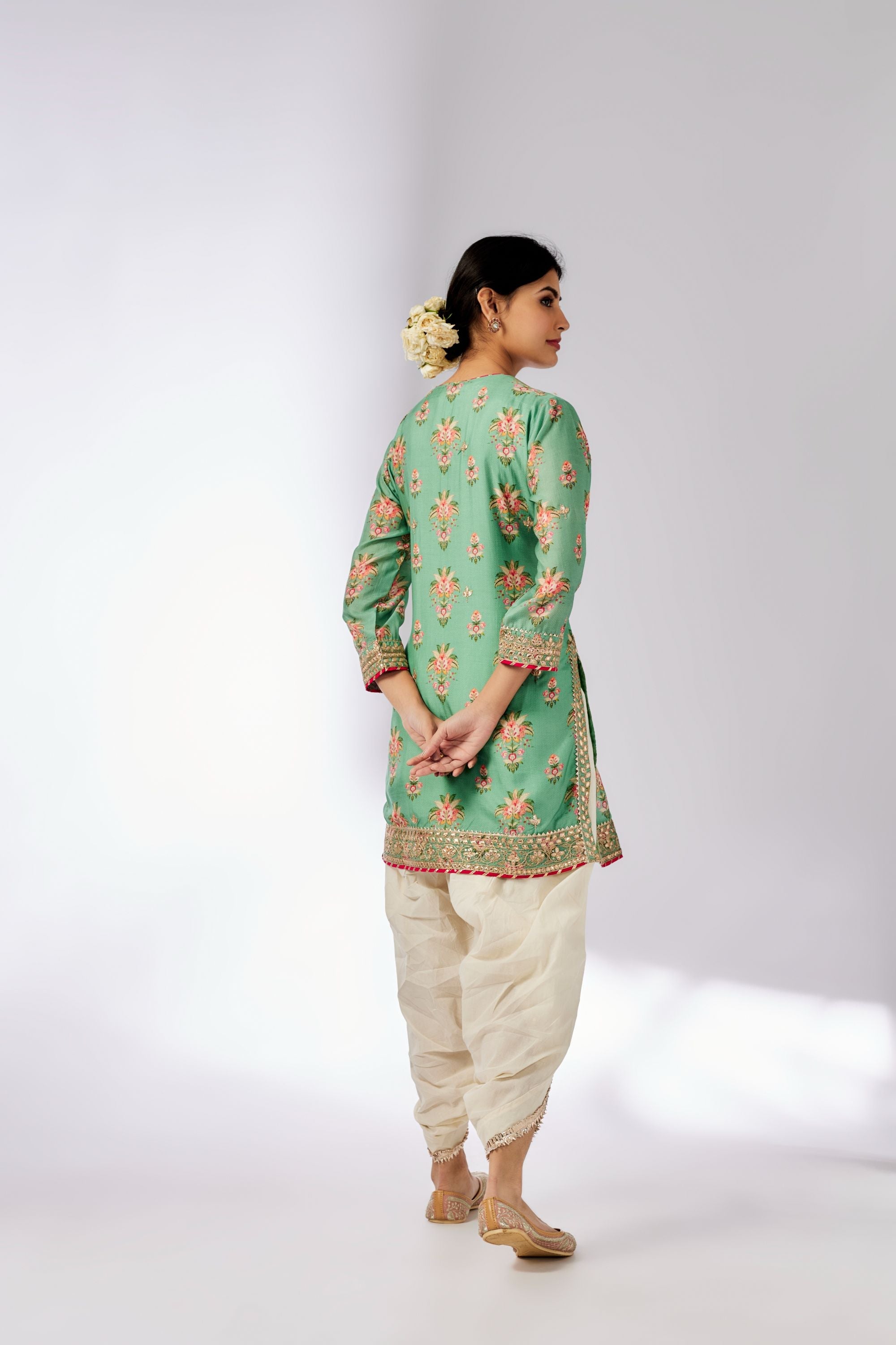 Moulika Mint Dhoti Set