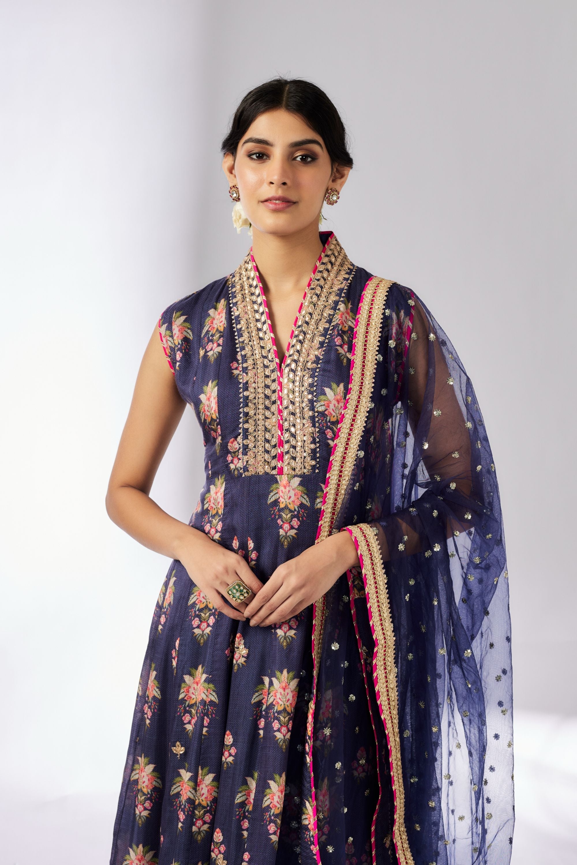 Madhuri Navy Anarkali Set