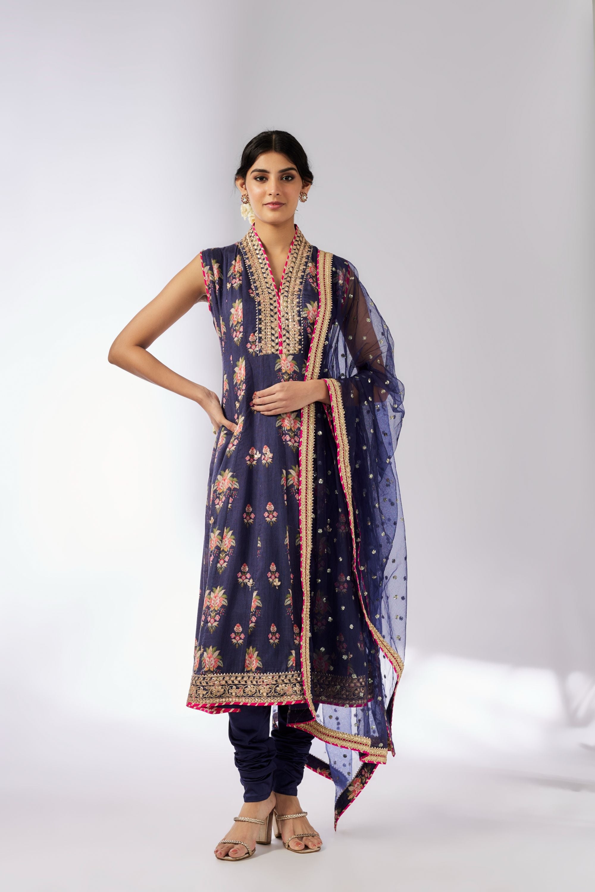 Madhuri Navy Anarkali Set