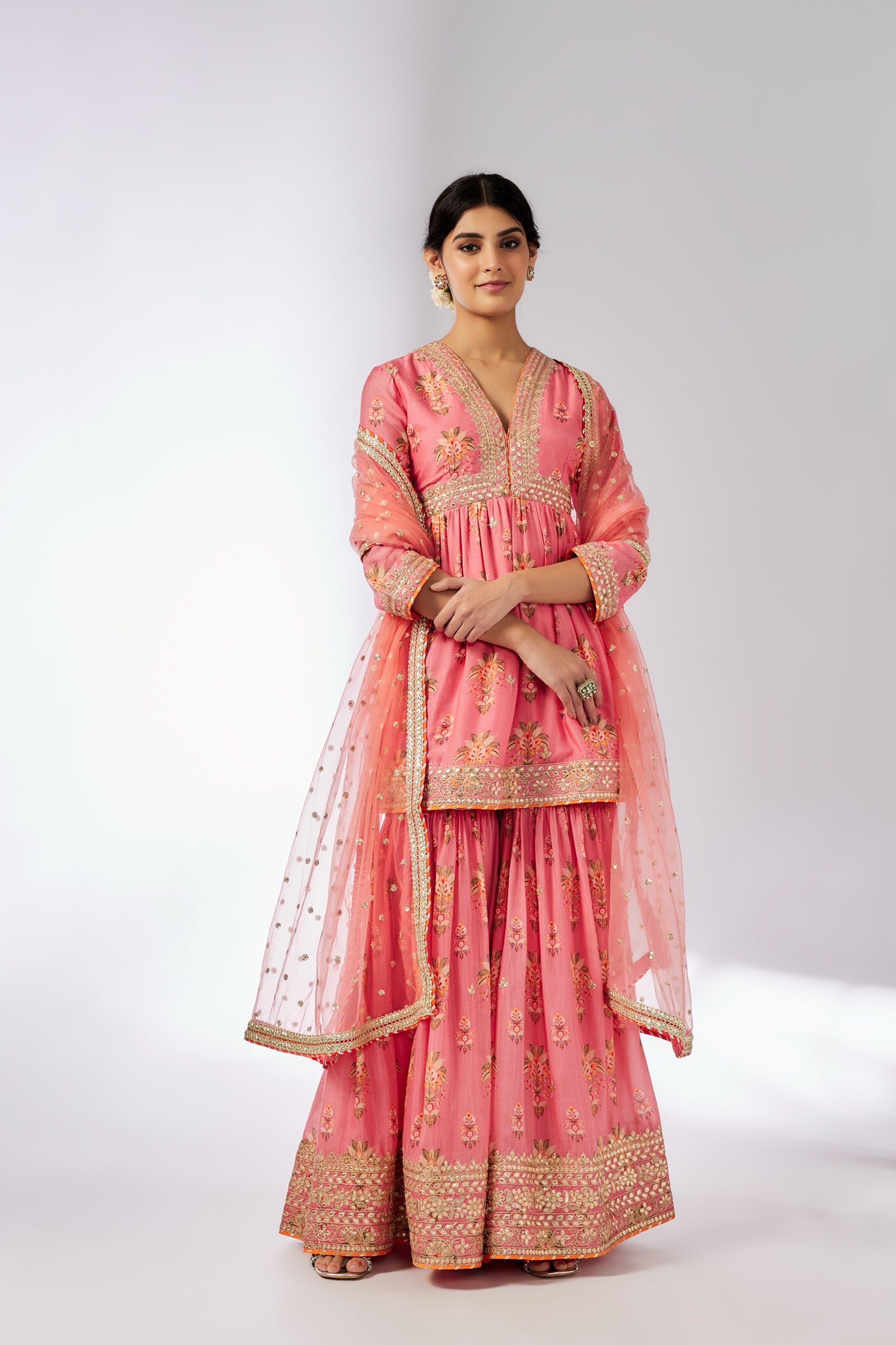 Samiksha Pink Peplum Sharara Set