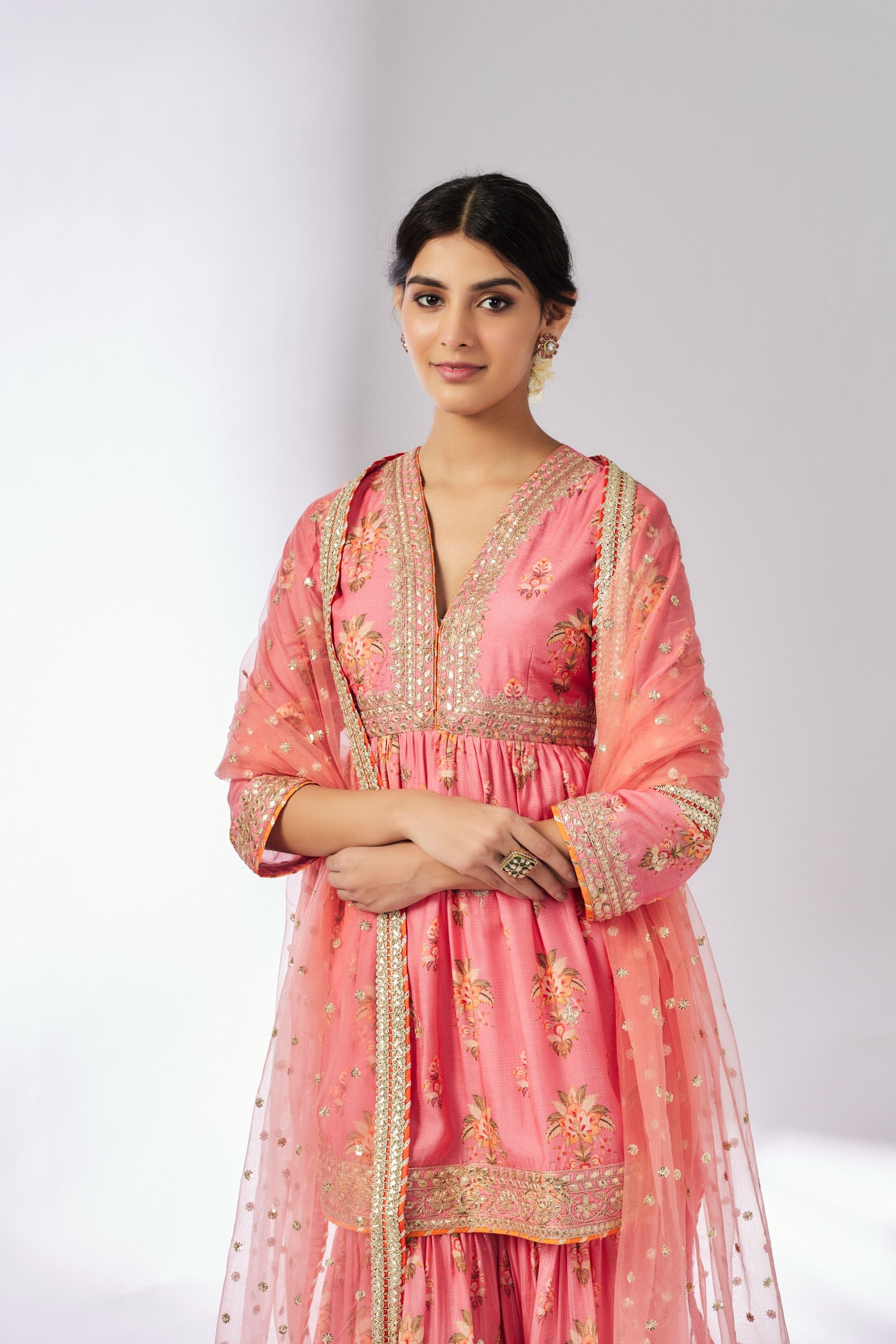 Samiksha Pink Peplum Sharara Set