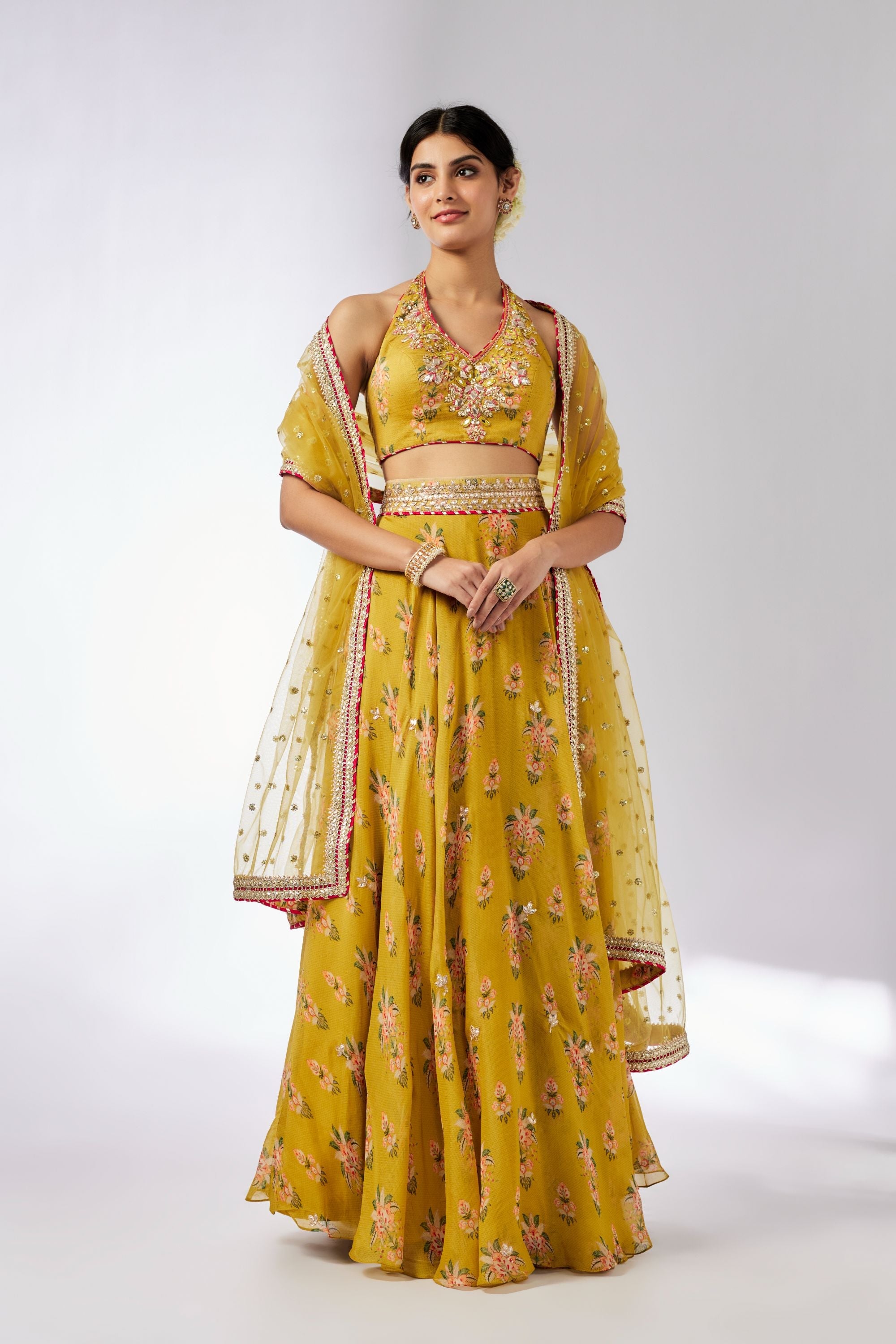 Bhairavi Mustard Lehenga Set