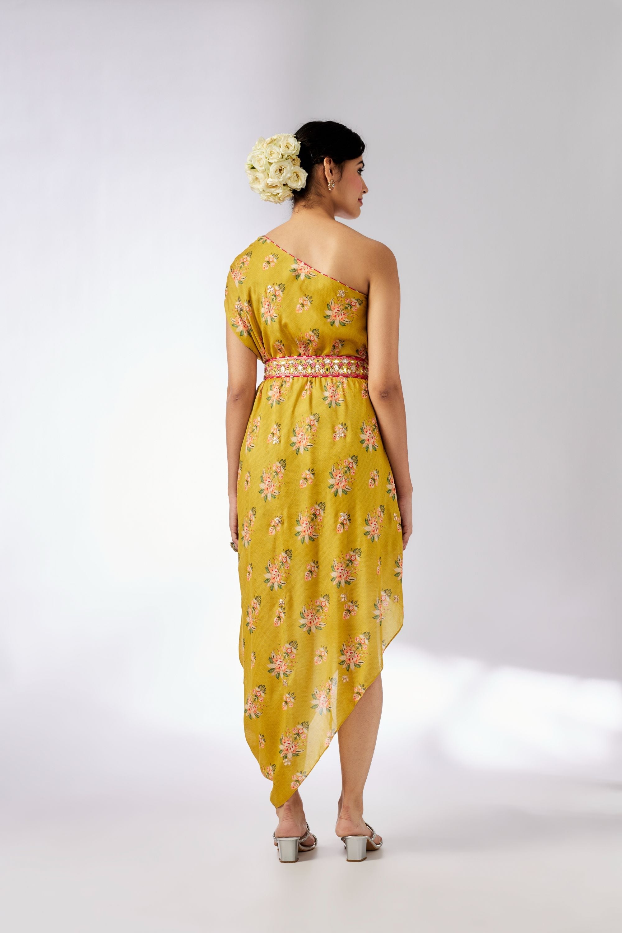 CY Gopi Vaid Zoya Mustard Dress Back 1