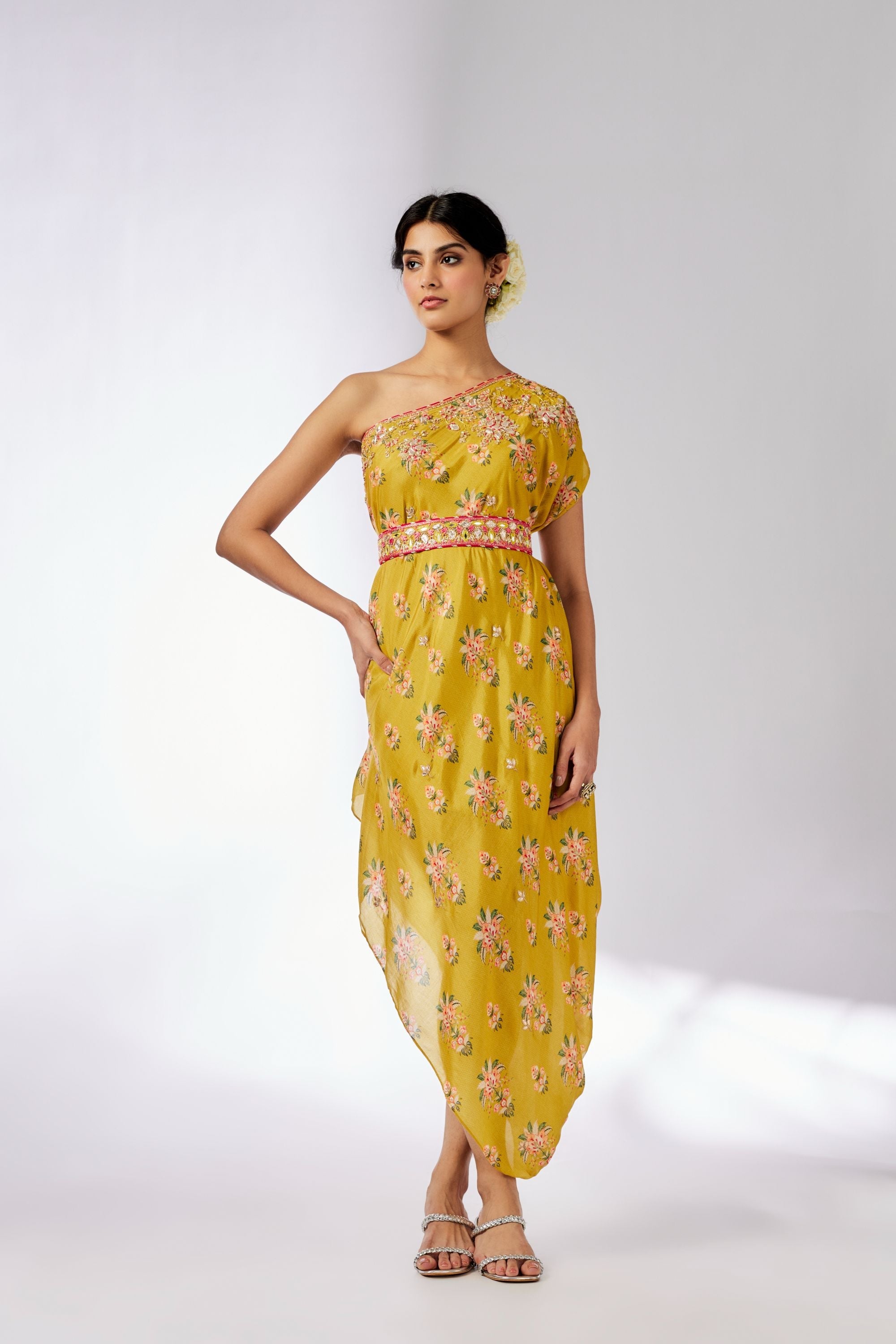 CY Gopi Vaid Zoya Mustard Dress Front 1