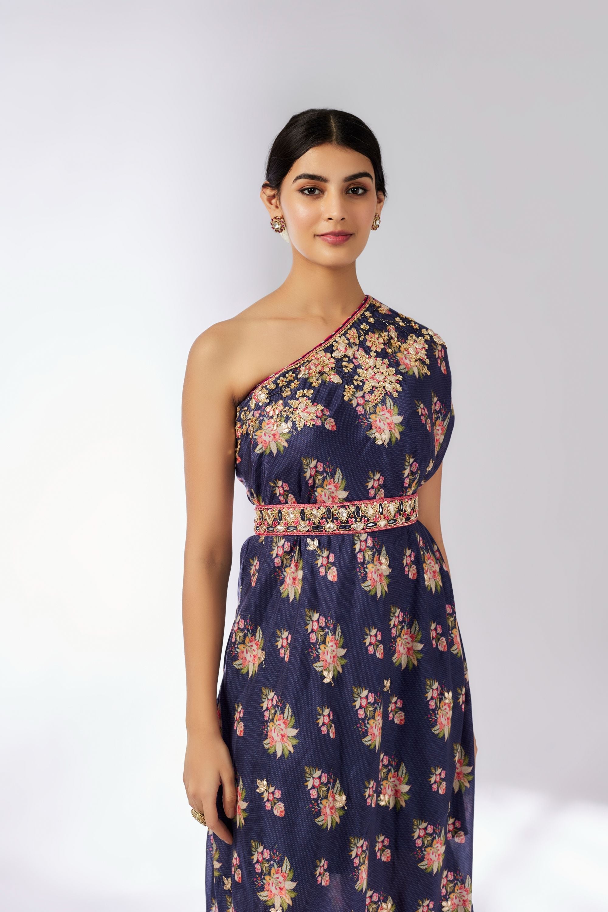 CY Gopi Vaid Zoya Navy Dress Closeup 1