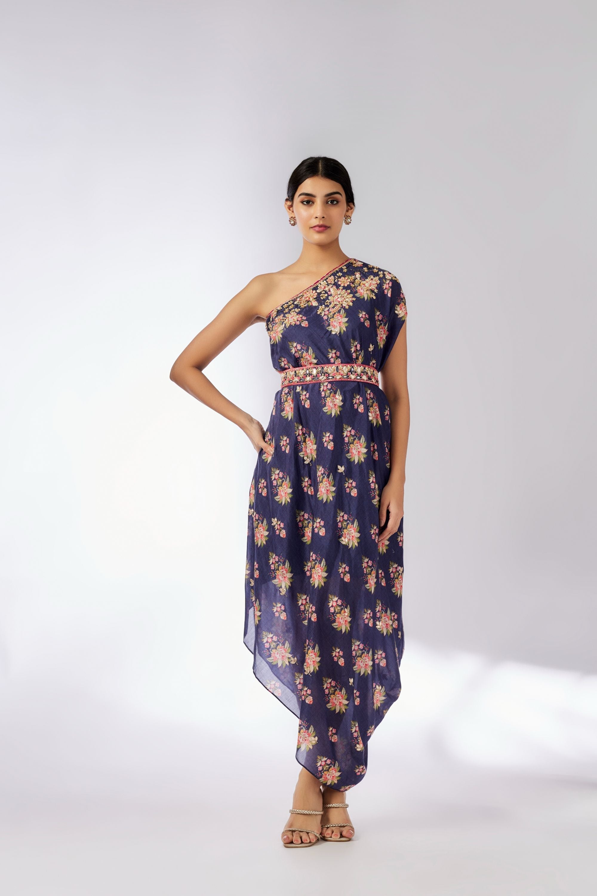 CY Gopi Vaid Zoya Navy Dress Front 1