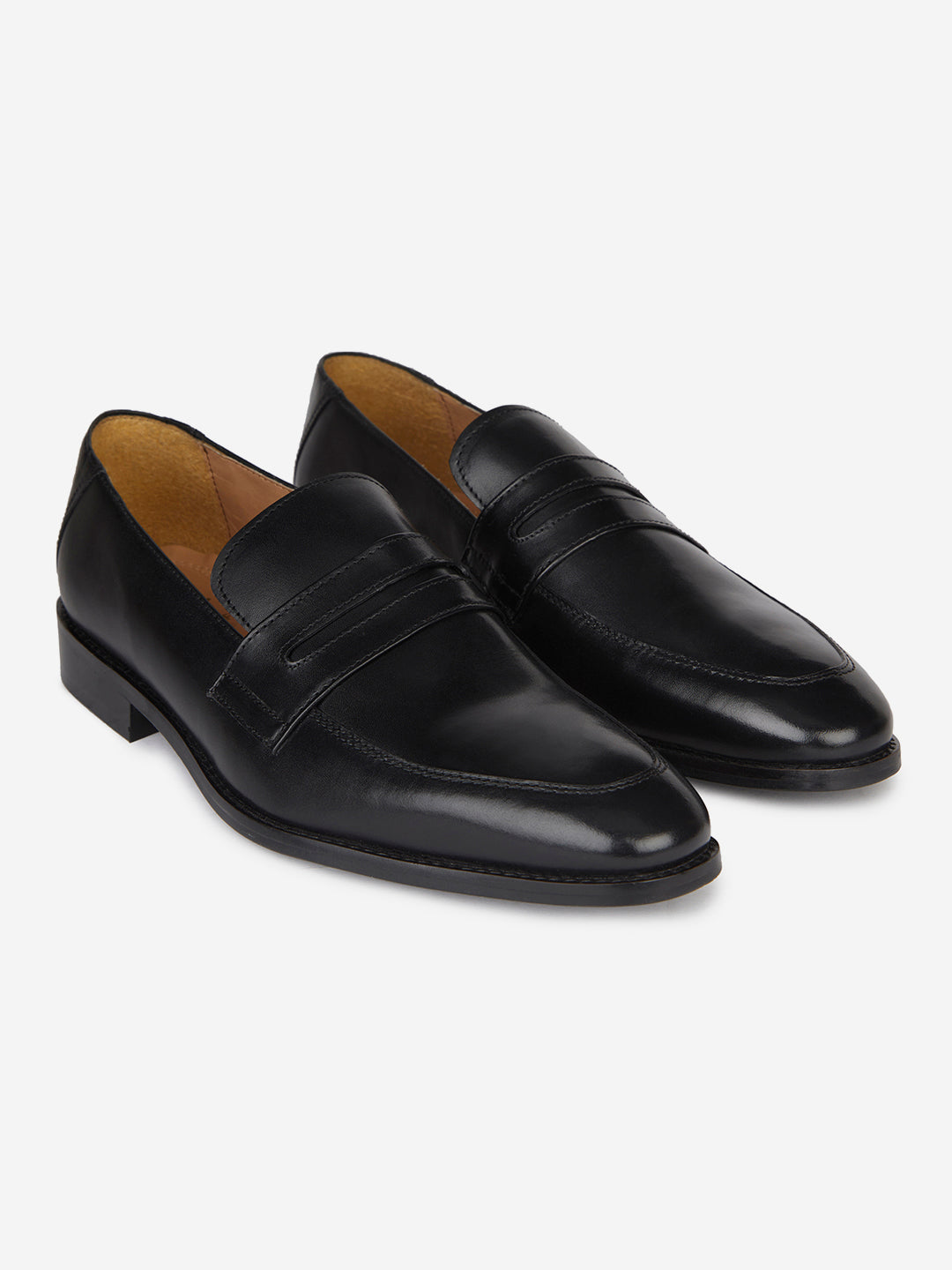 Men Black Leather Formal Loafers