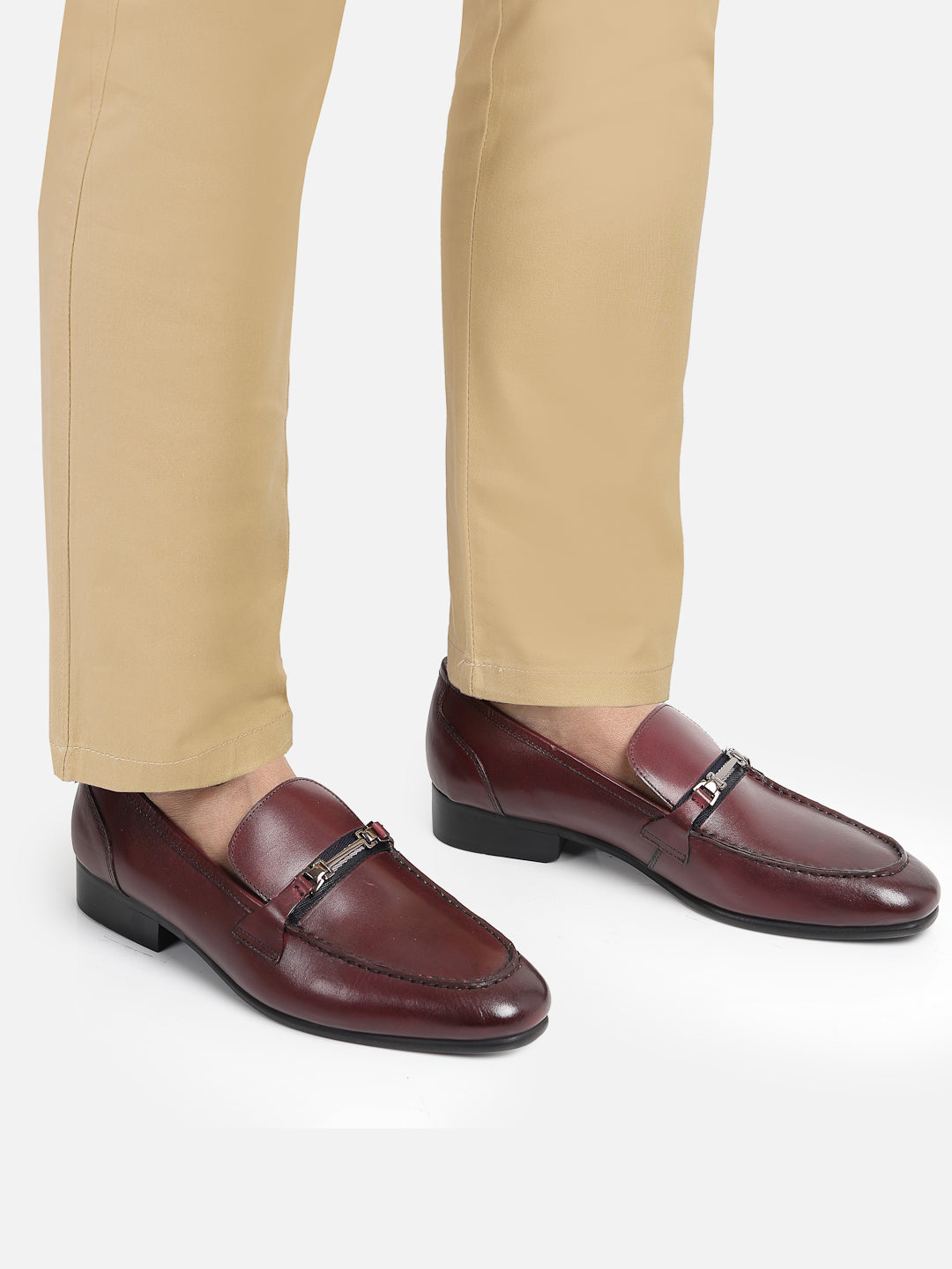 Leather Bugundy Formal Loafers