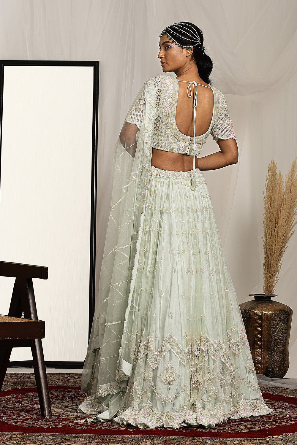 CY House Of Supriya Embroidered Lehenga And Dupatta Back 1