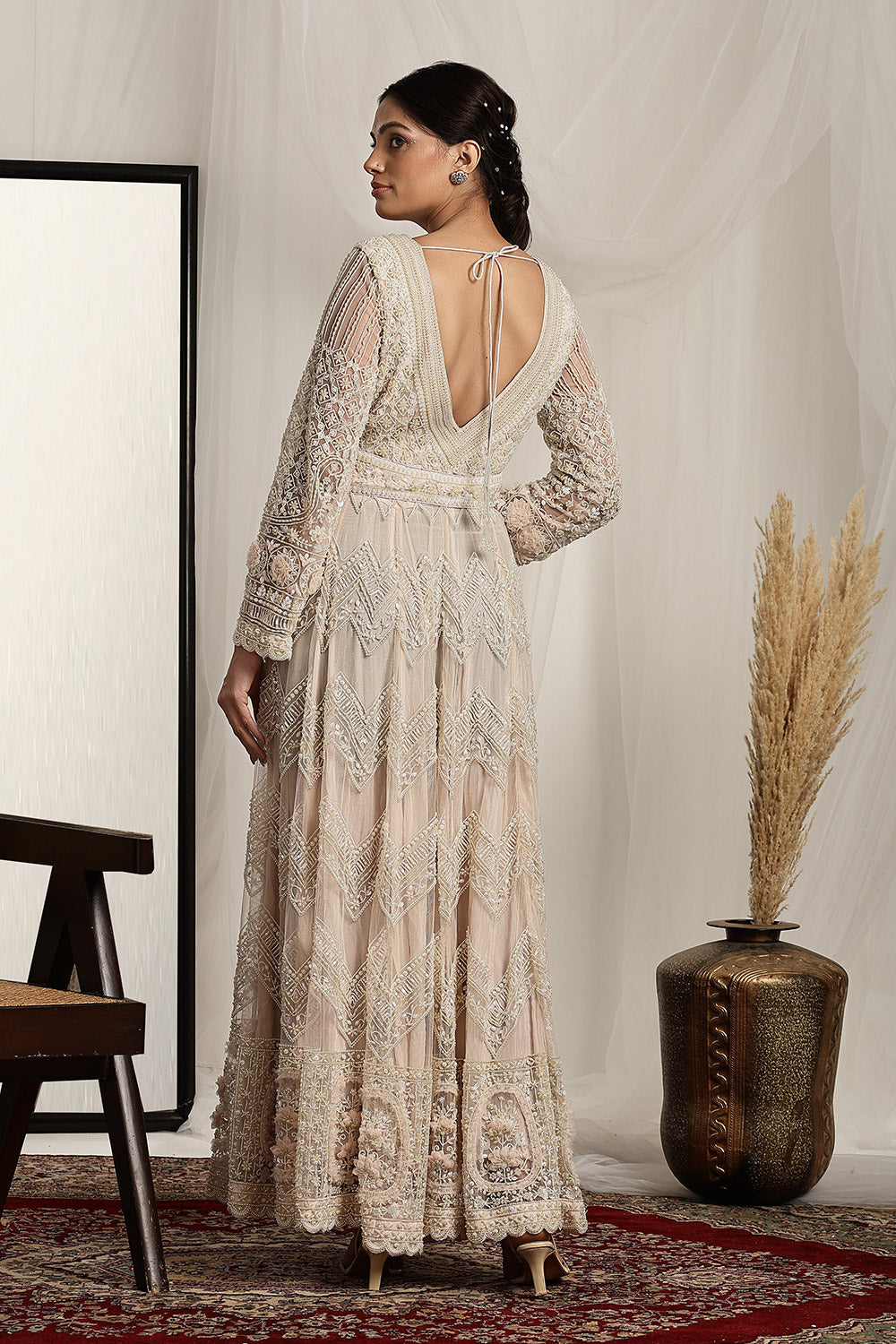 CY House Of Supriya Intricately Embroidered Gown Back 1