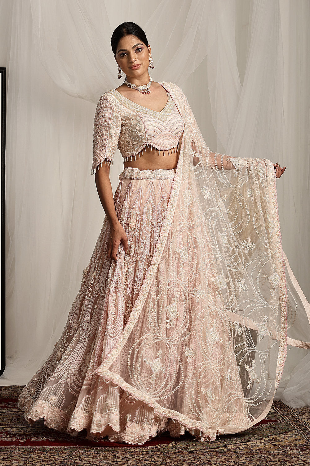 CY House Of Supriya Embroidered Lehenga And Dupatta Front 2