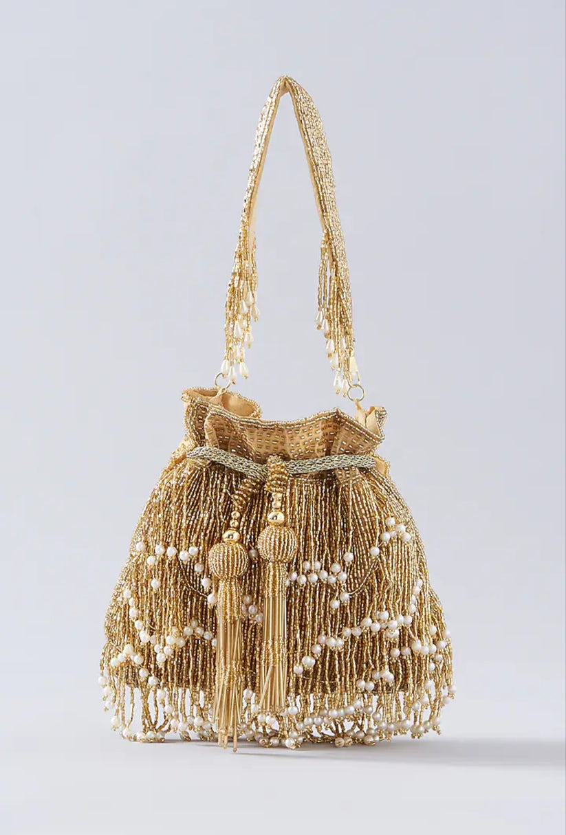 Gold Fringe Glam Potli