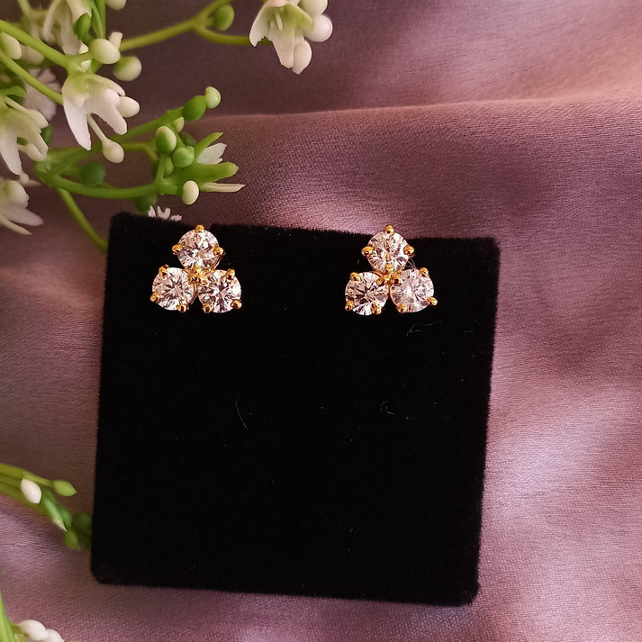 CY Sica Jewellery Tri Solitaire Earrings Front 1