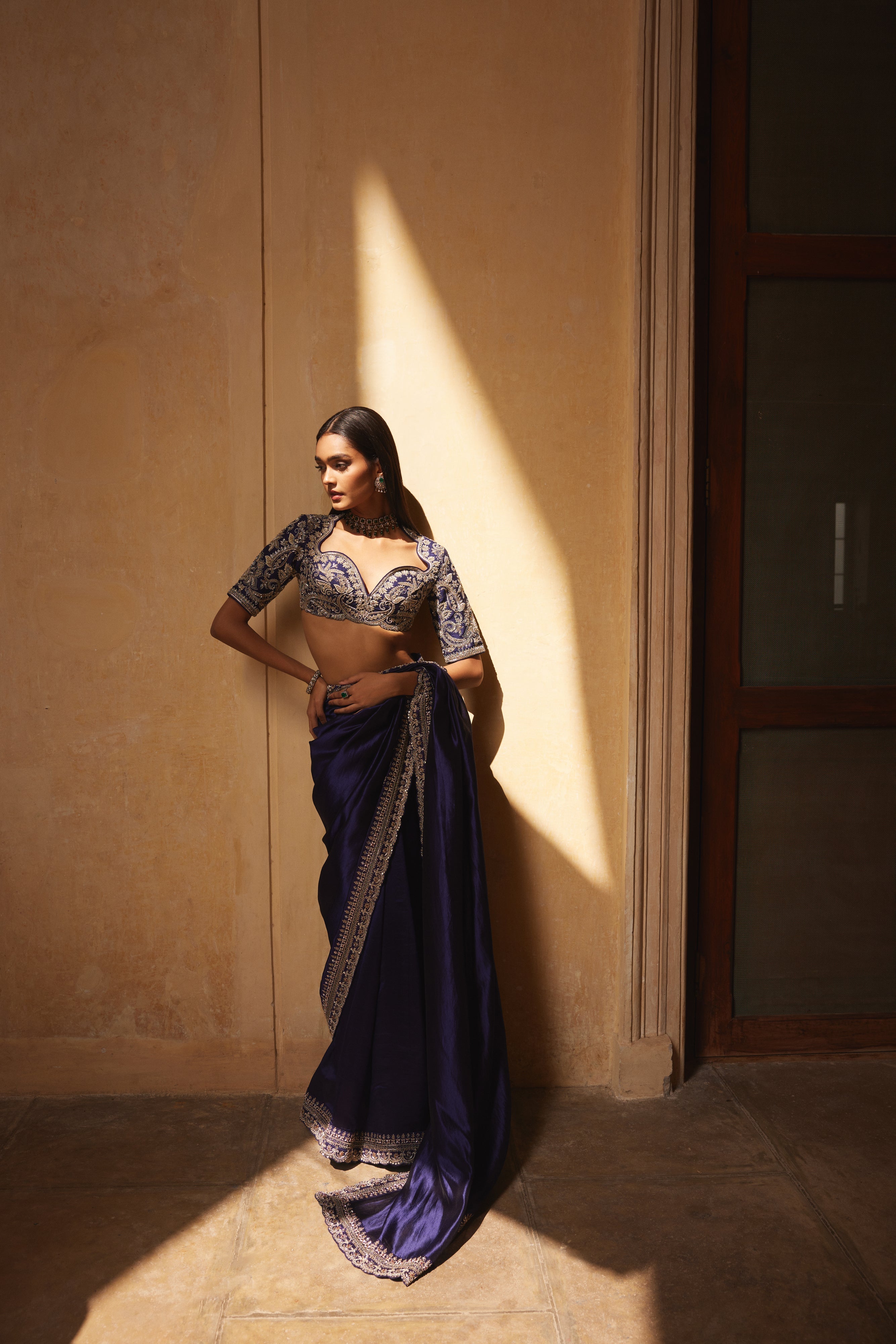 Purple Saree Set