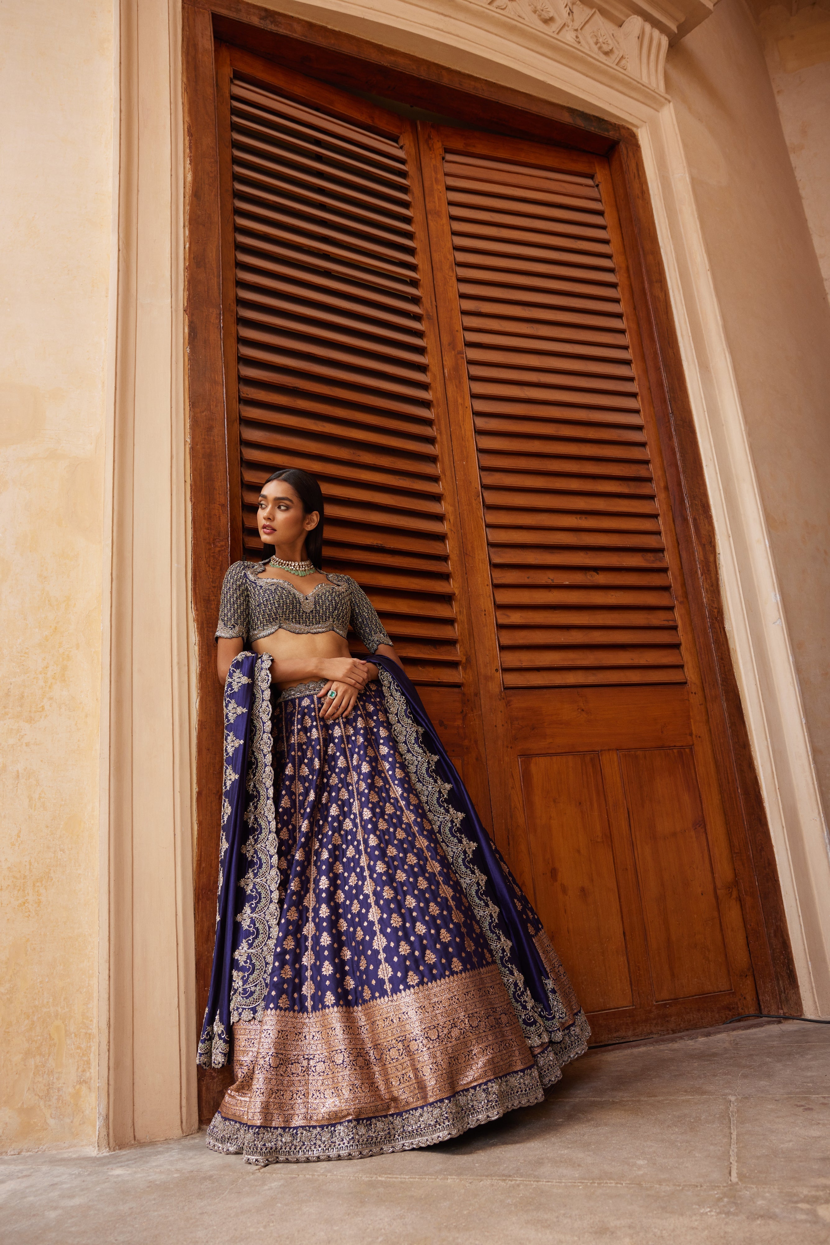 Purple Banaras Lehenga Set