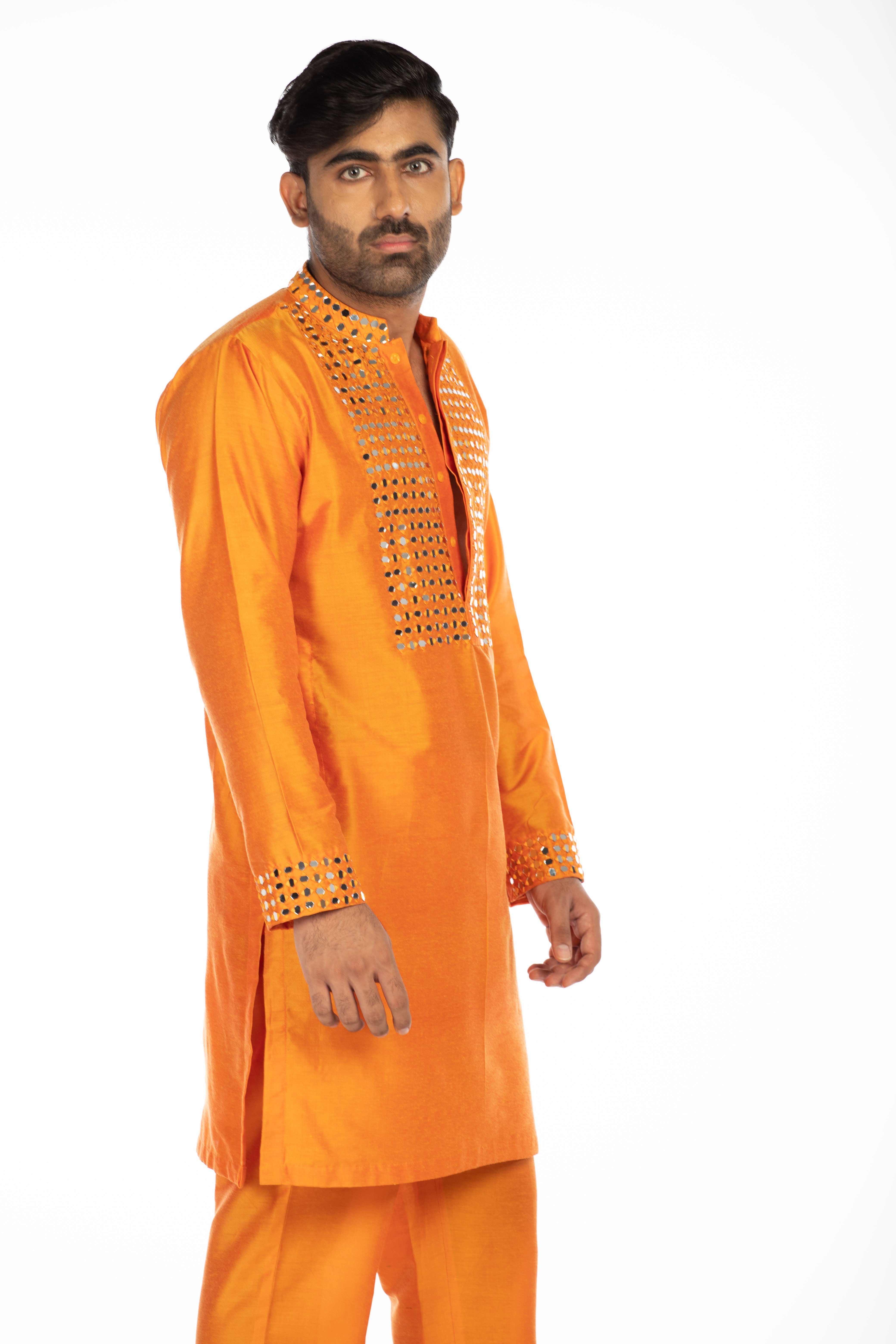 Orange Embroidered Set