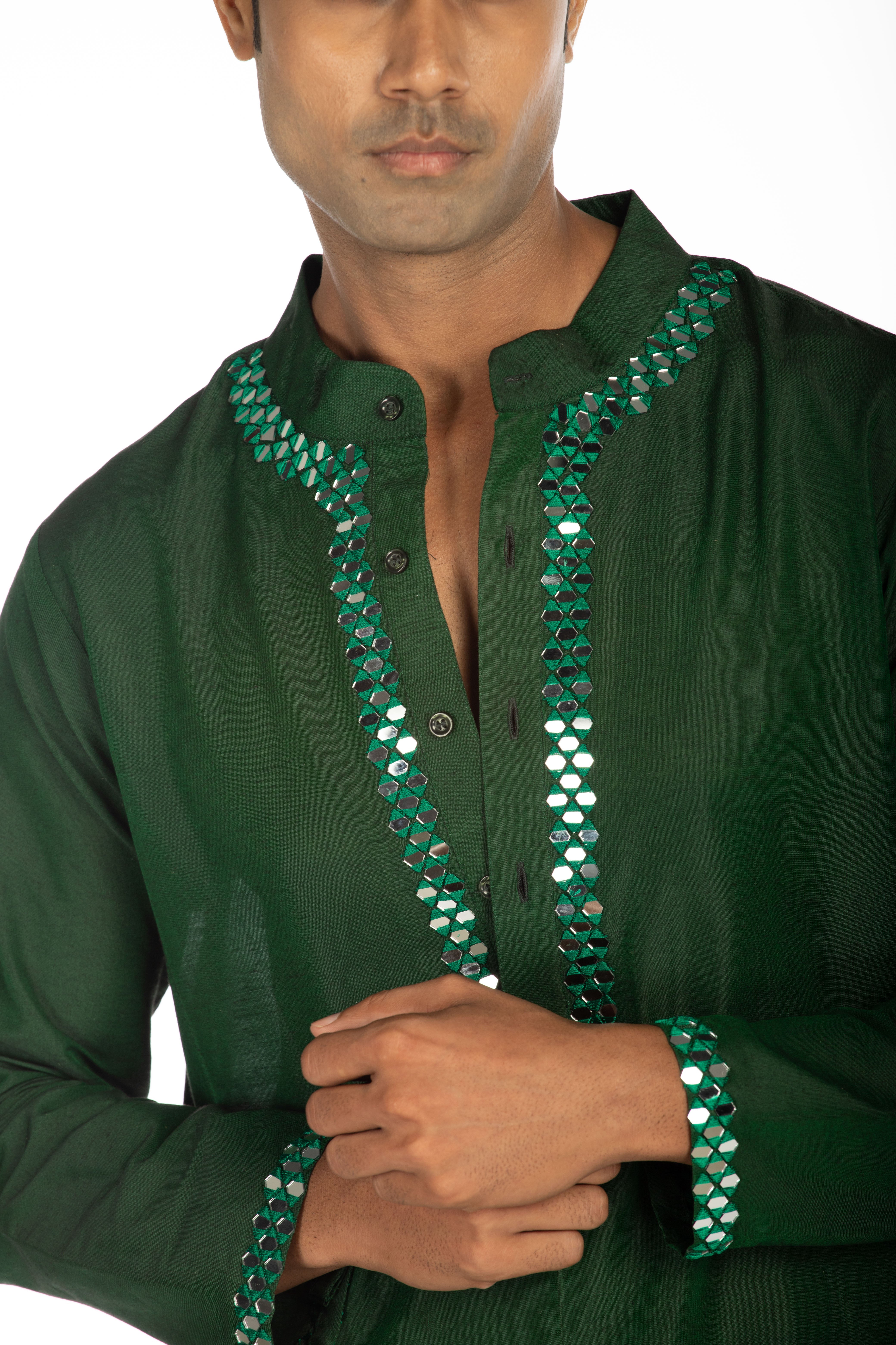 Green Embroidered Set