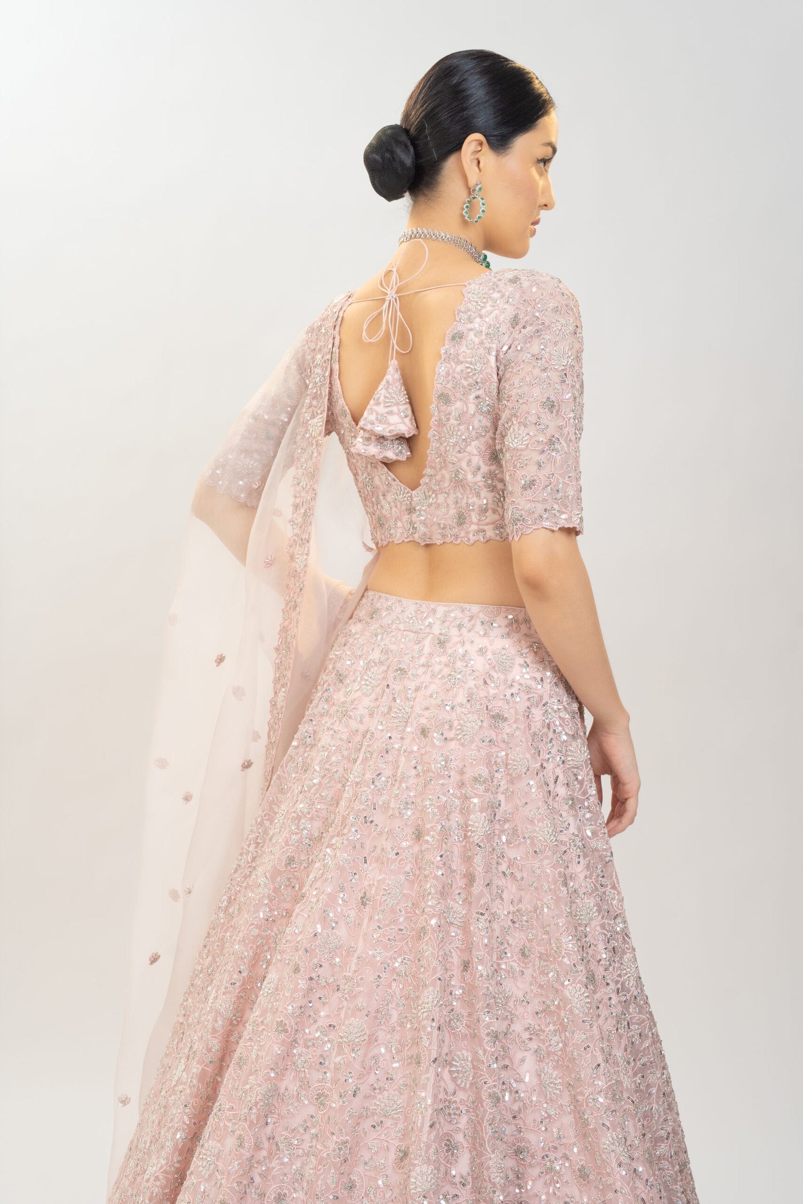 CY Kavita Agarwal Light Pink Embroidered Lehenga Set Closeup 3