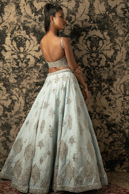 Embroidered Mirror Sequin Lehenga Set