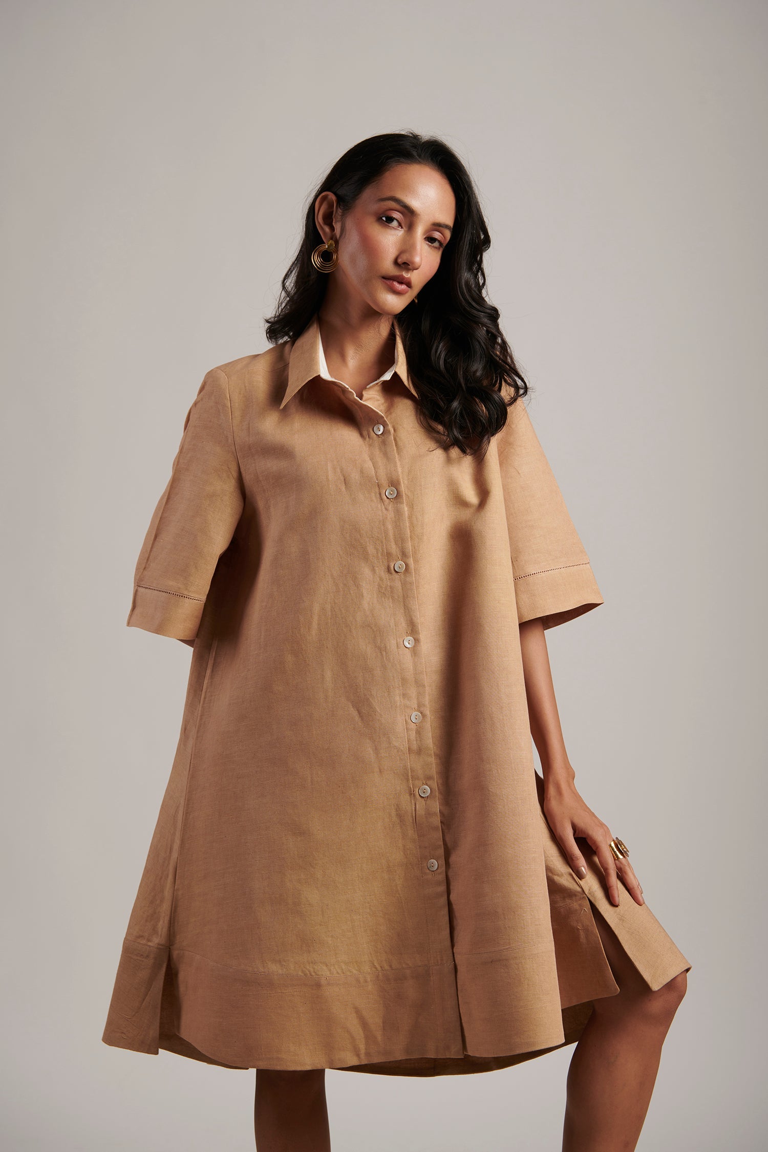 December Shirt Dress (Honey)