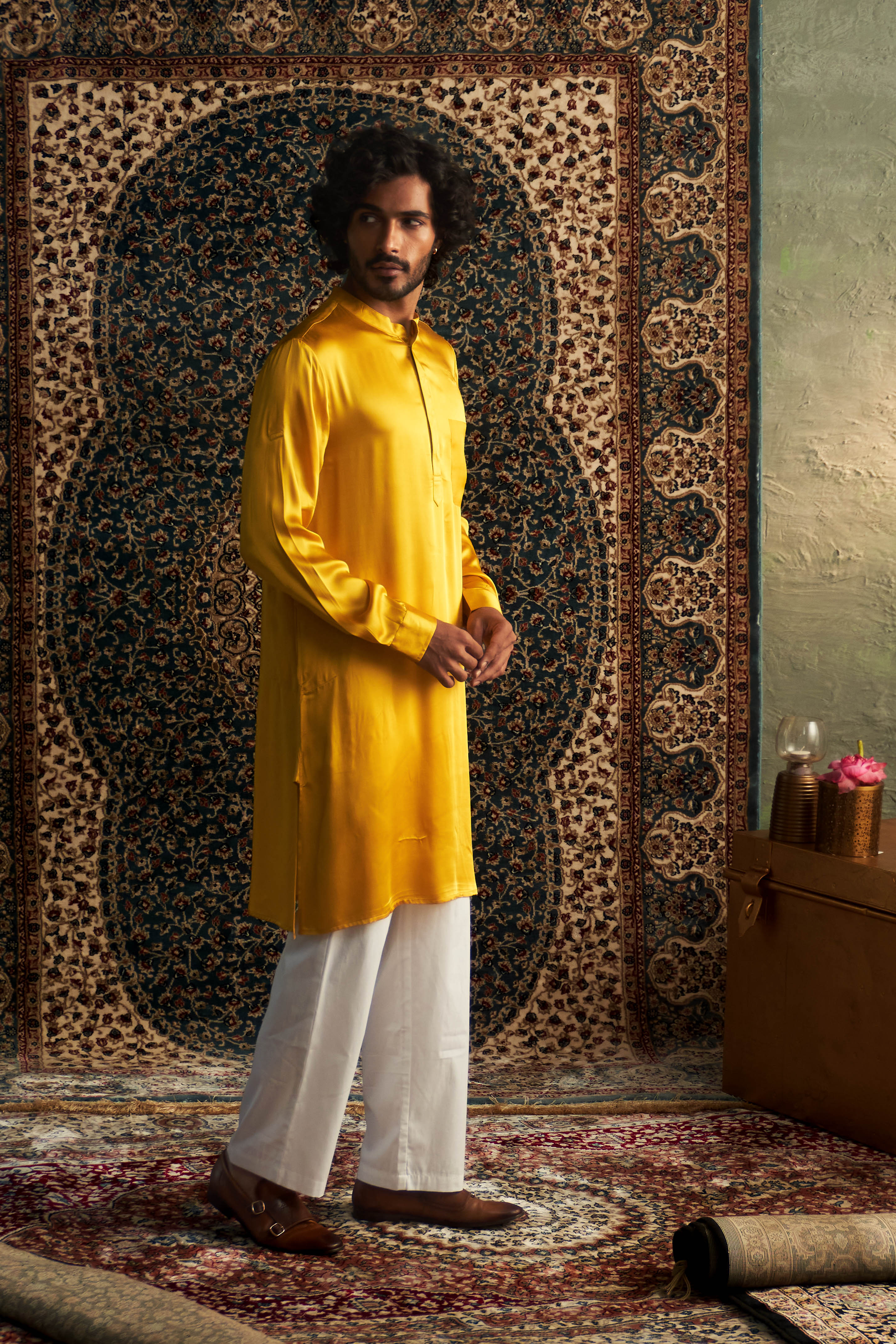 CY Charkhee Marigold Kurta Set Side 2