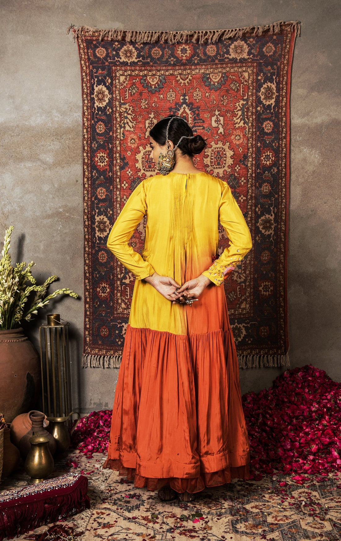 Naaz-Sunset Shaded Silk Dress