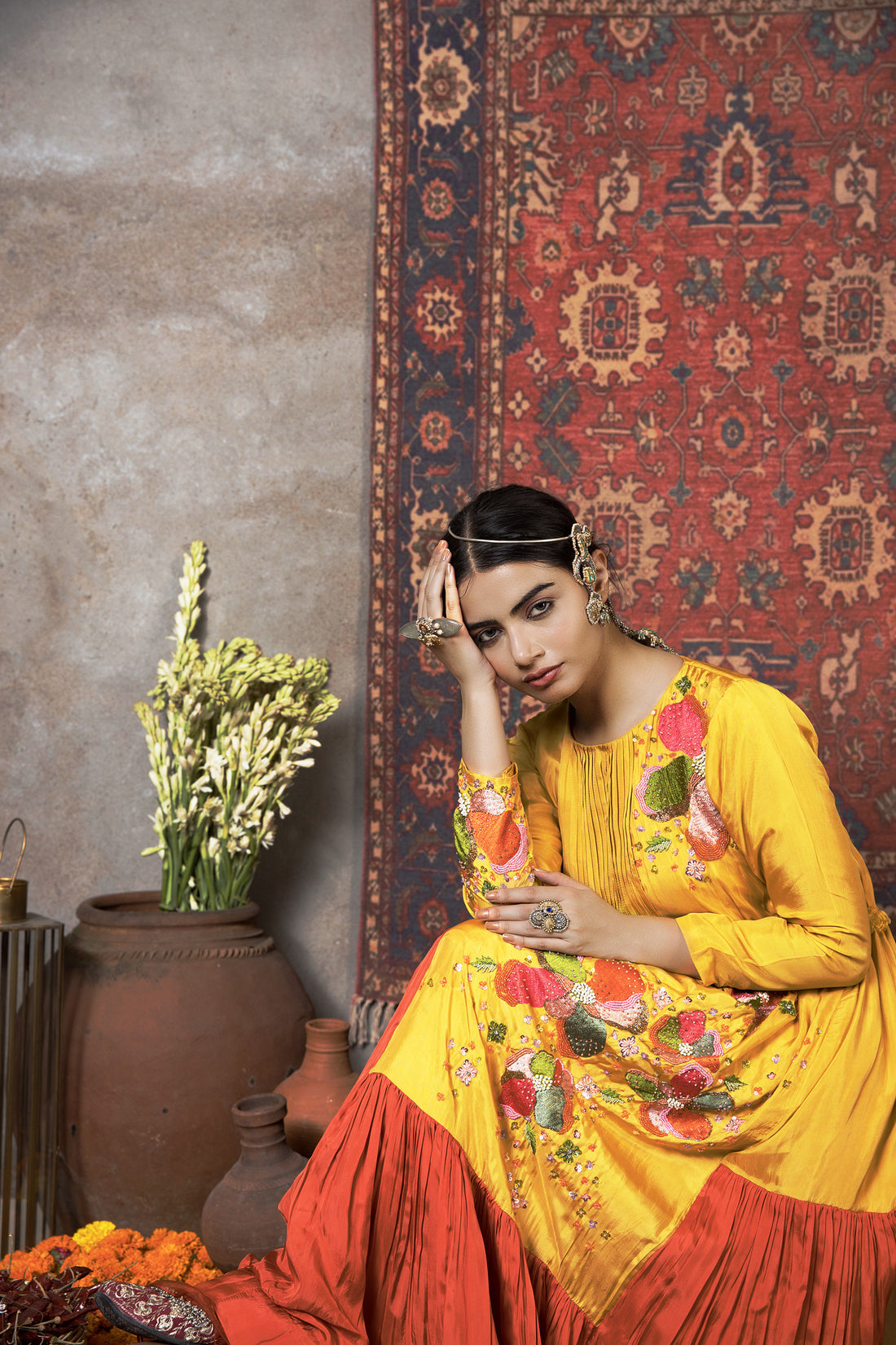 Naaz-Sunset Shaded Silk Dress