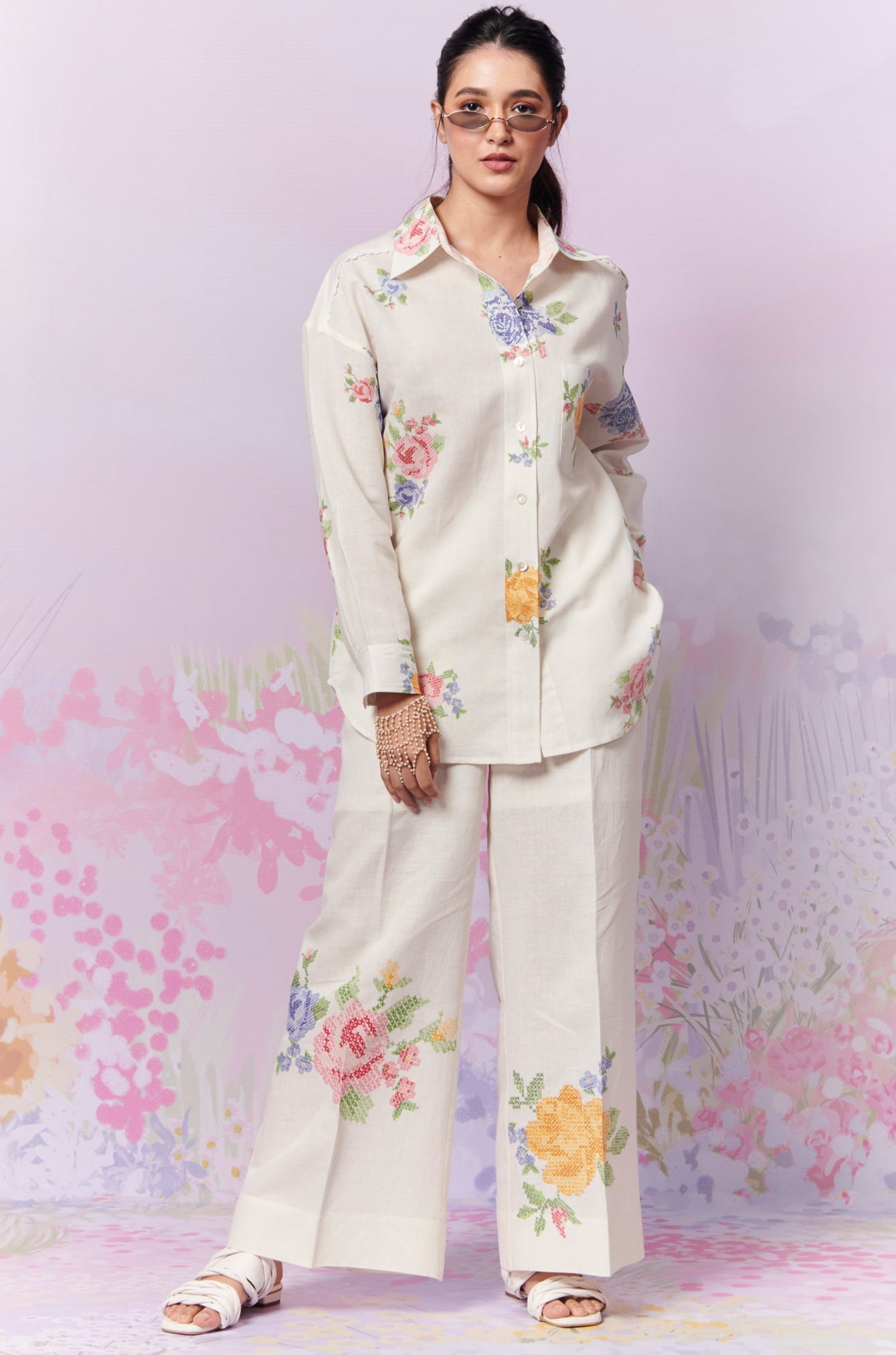 Summer Rose Shirt And Trousers Co-Ord Set