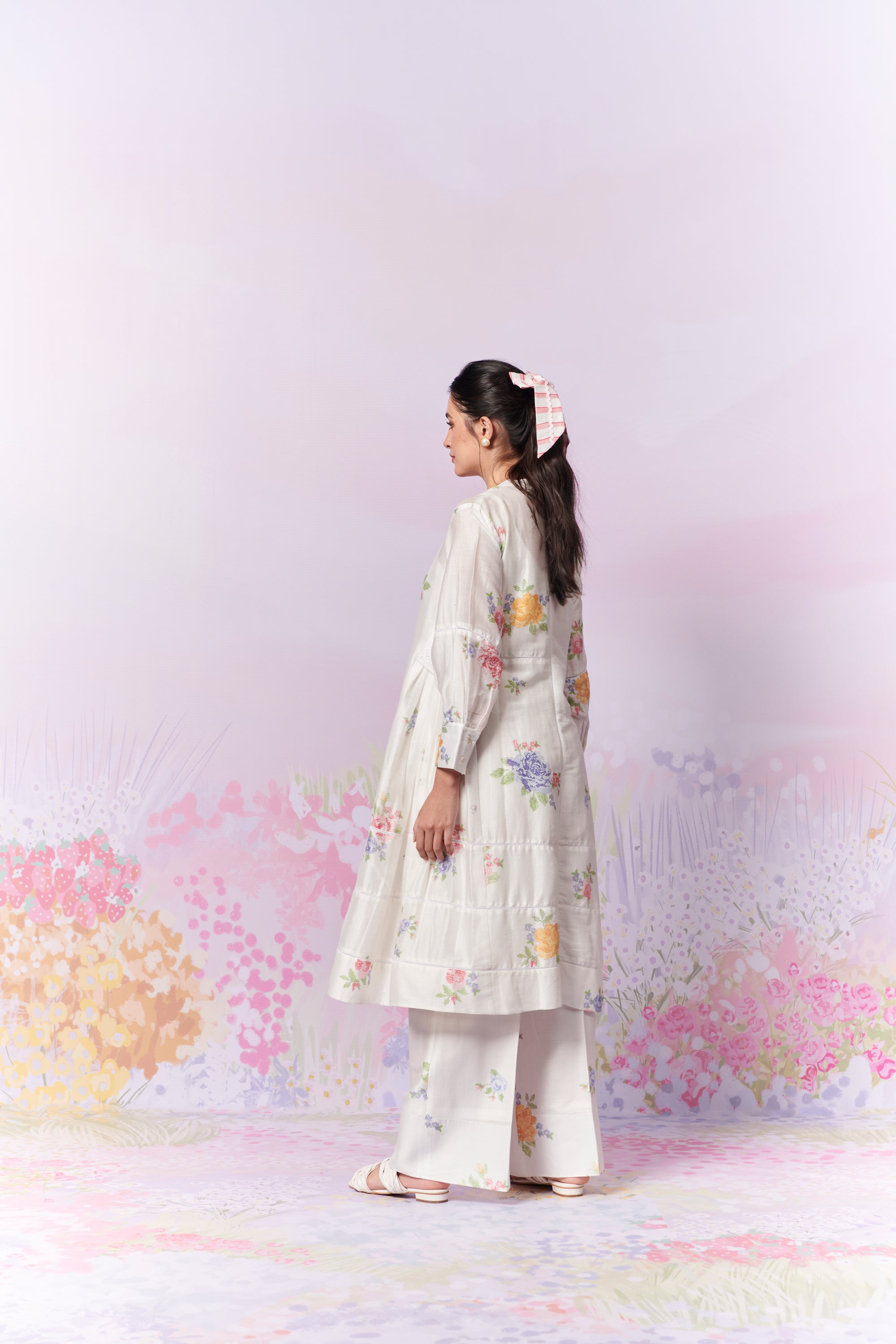 Summer Rose Kurta And Trousers Co-Ord Set