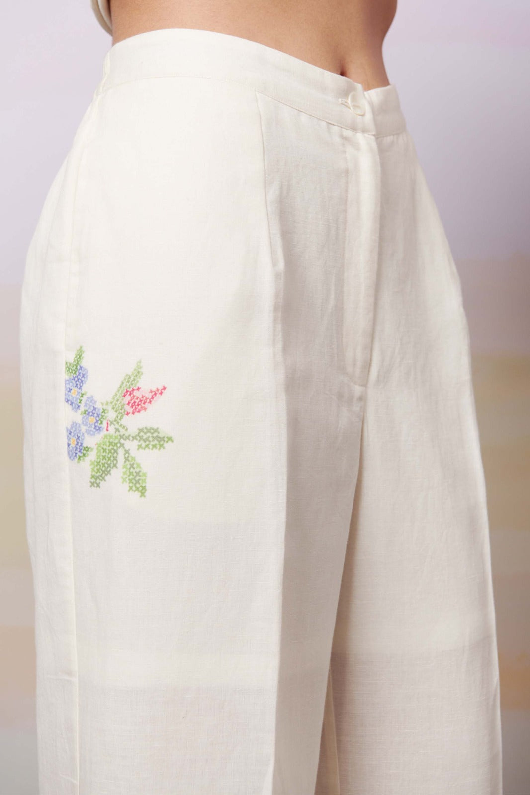 Summer Rose Linen Trousers