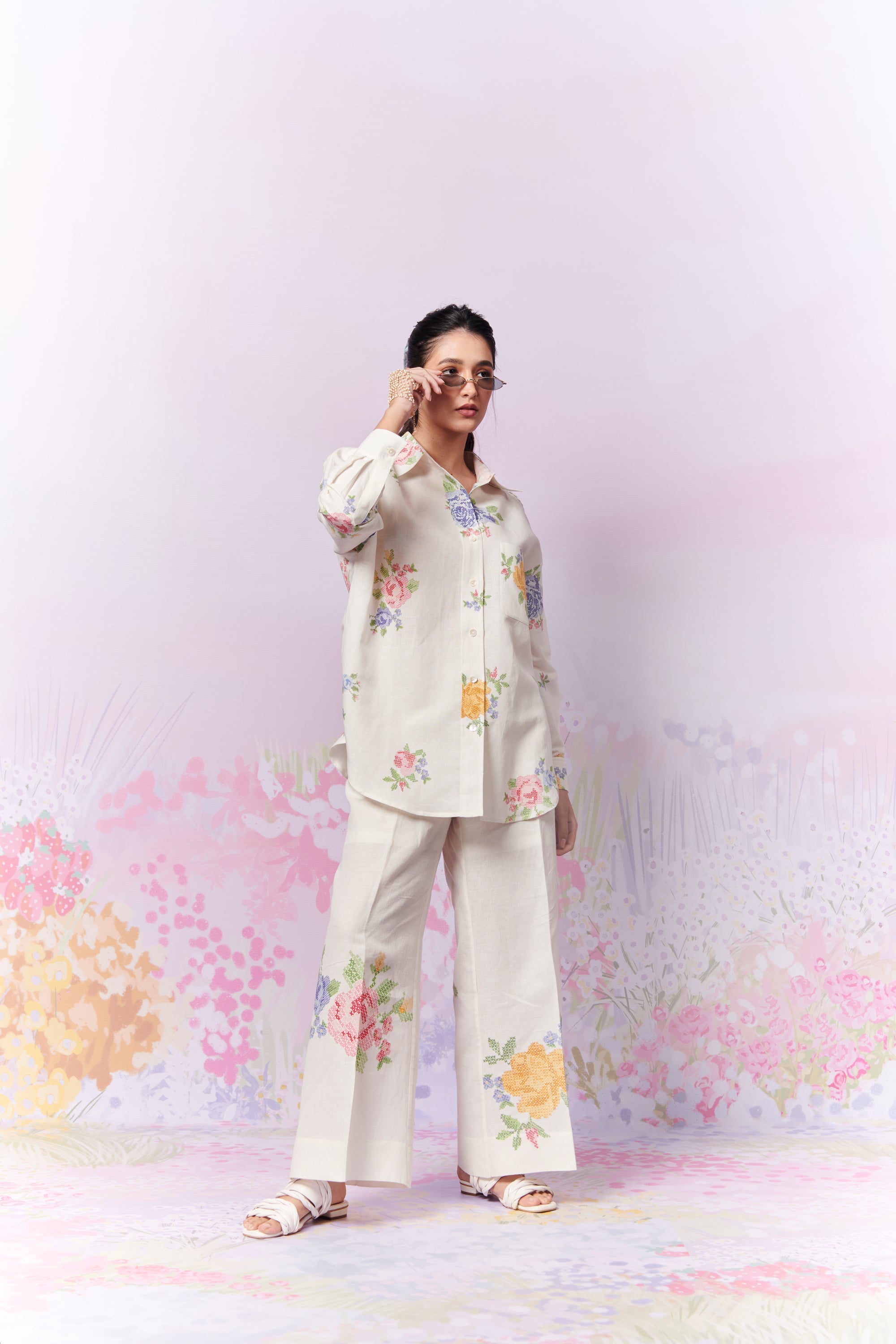 Summer Rose Shirt And Trousers Co-Ord Set