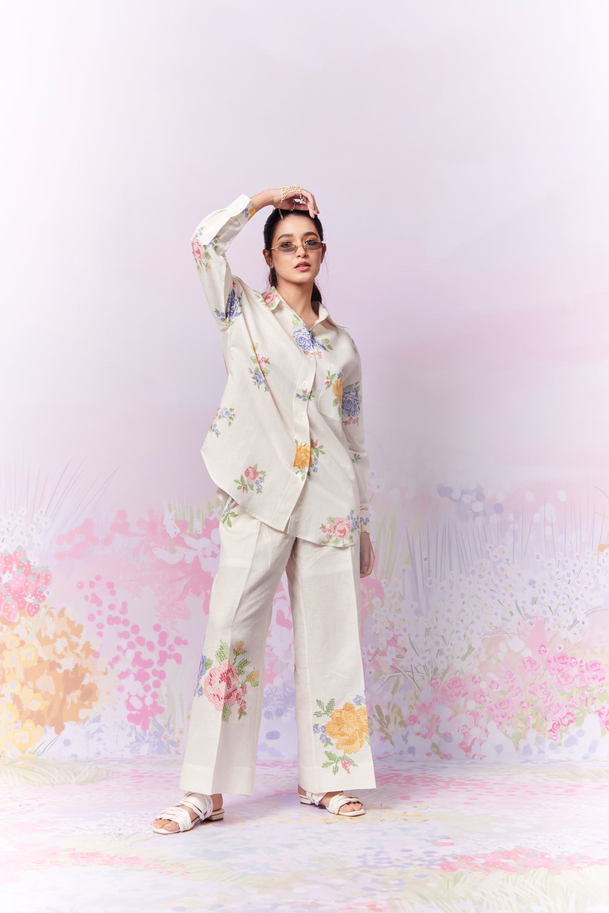 Summer Rose Shirt And Trousers Co-Ord Set