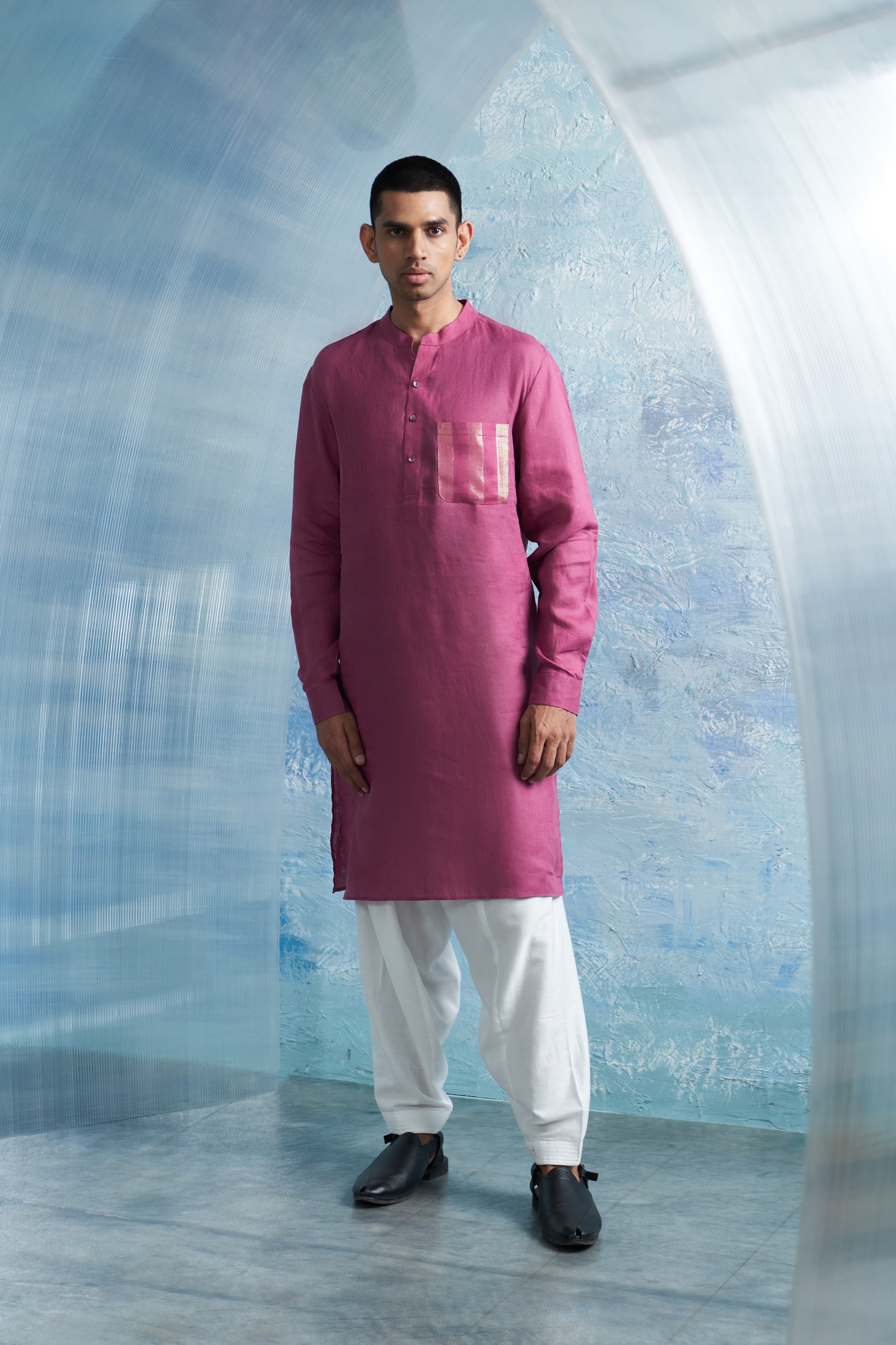 CY Charkhee Aura Grape Pink Straight Kurta Front 1