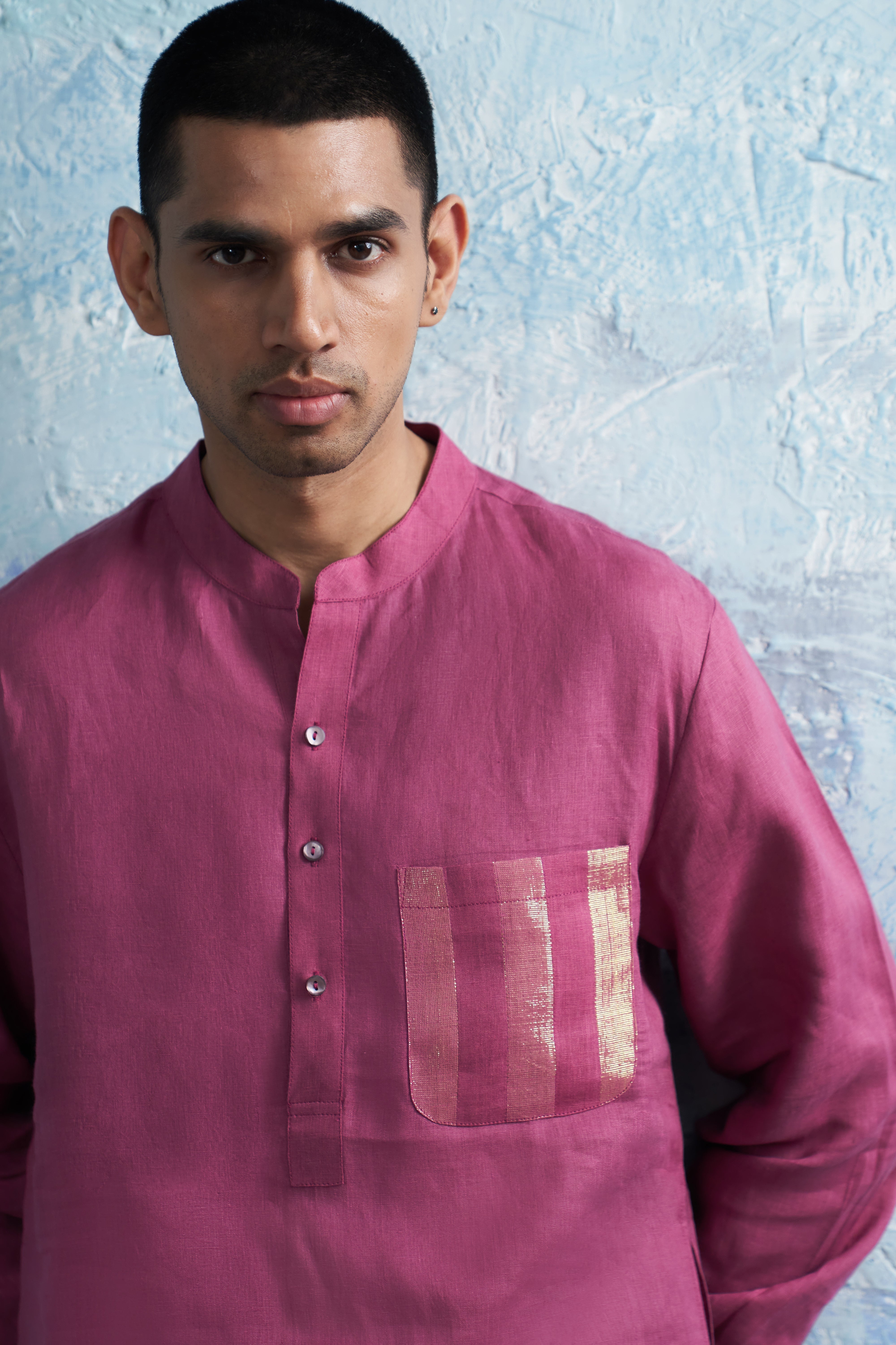 CY Charkhee Aura Grape Pink Straight Kurta Closeup 1