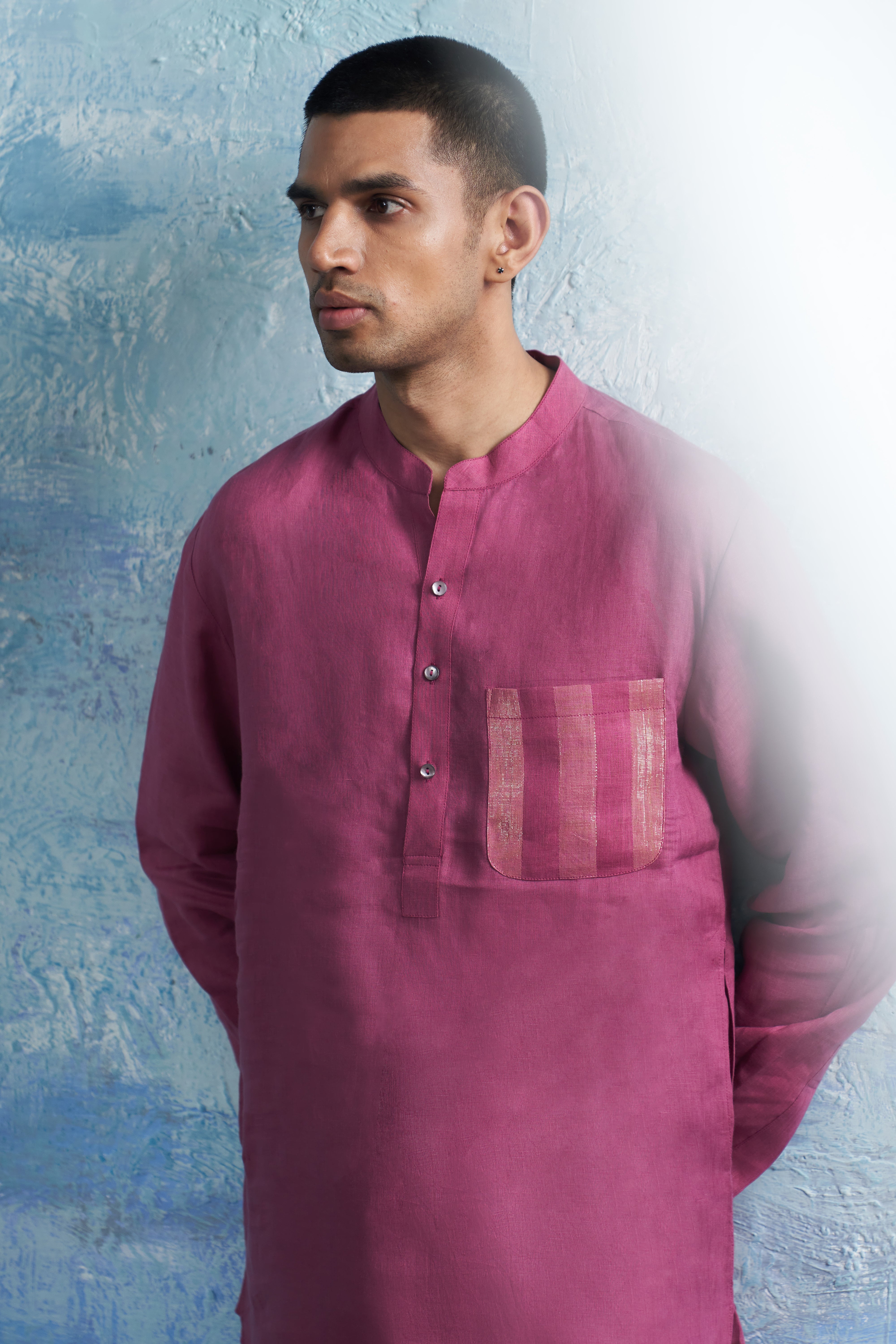 CY Charkhee Aura Grape Pink Straight Kurta Closeup 2