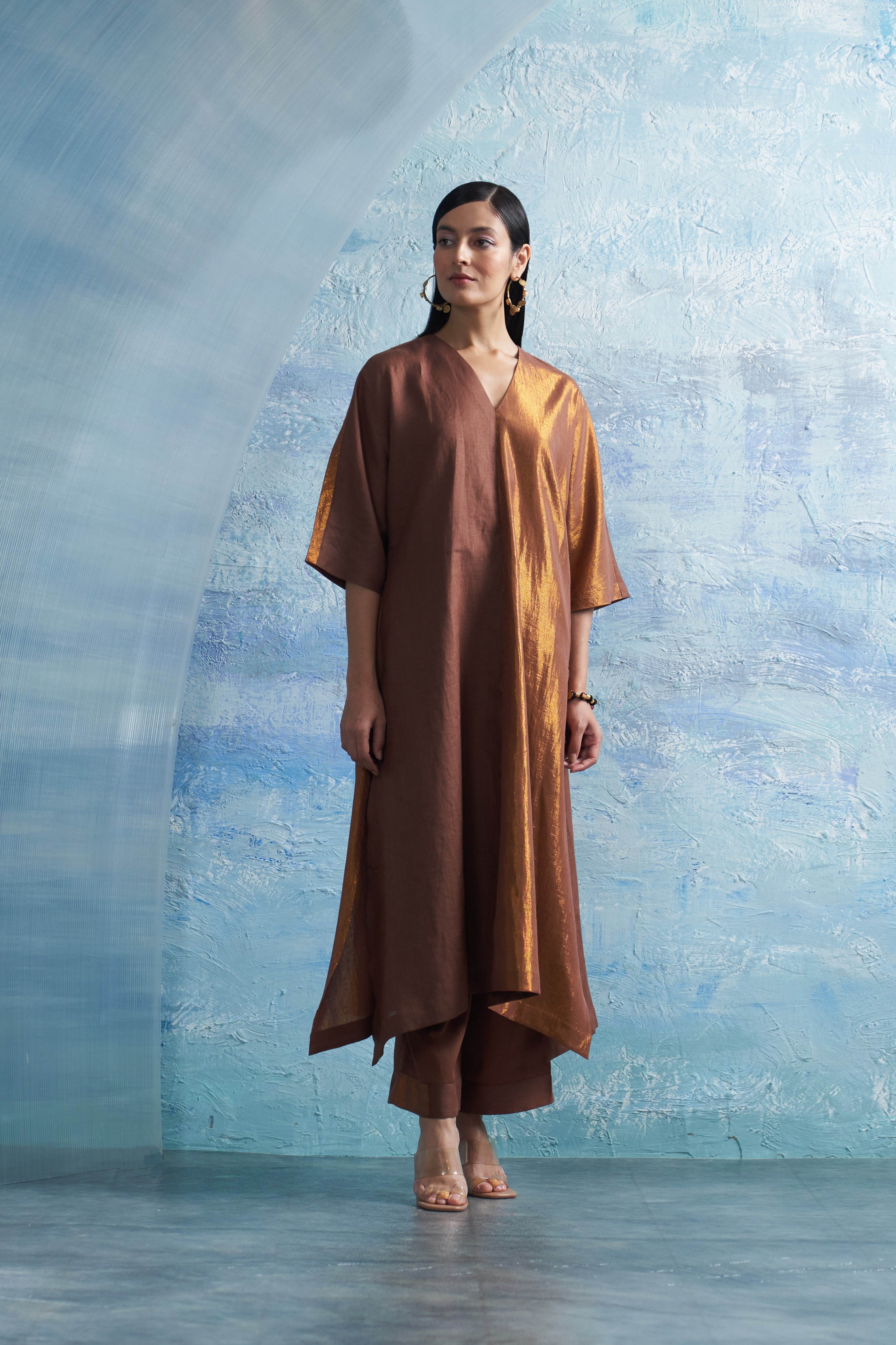 CY Charkhee Aura Woody Brown Kurta Front 3