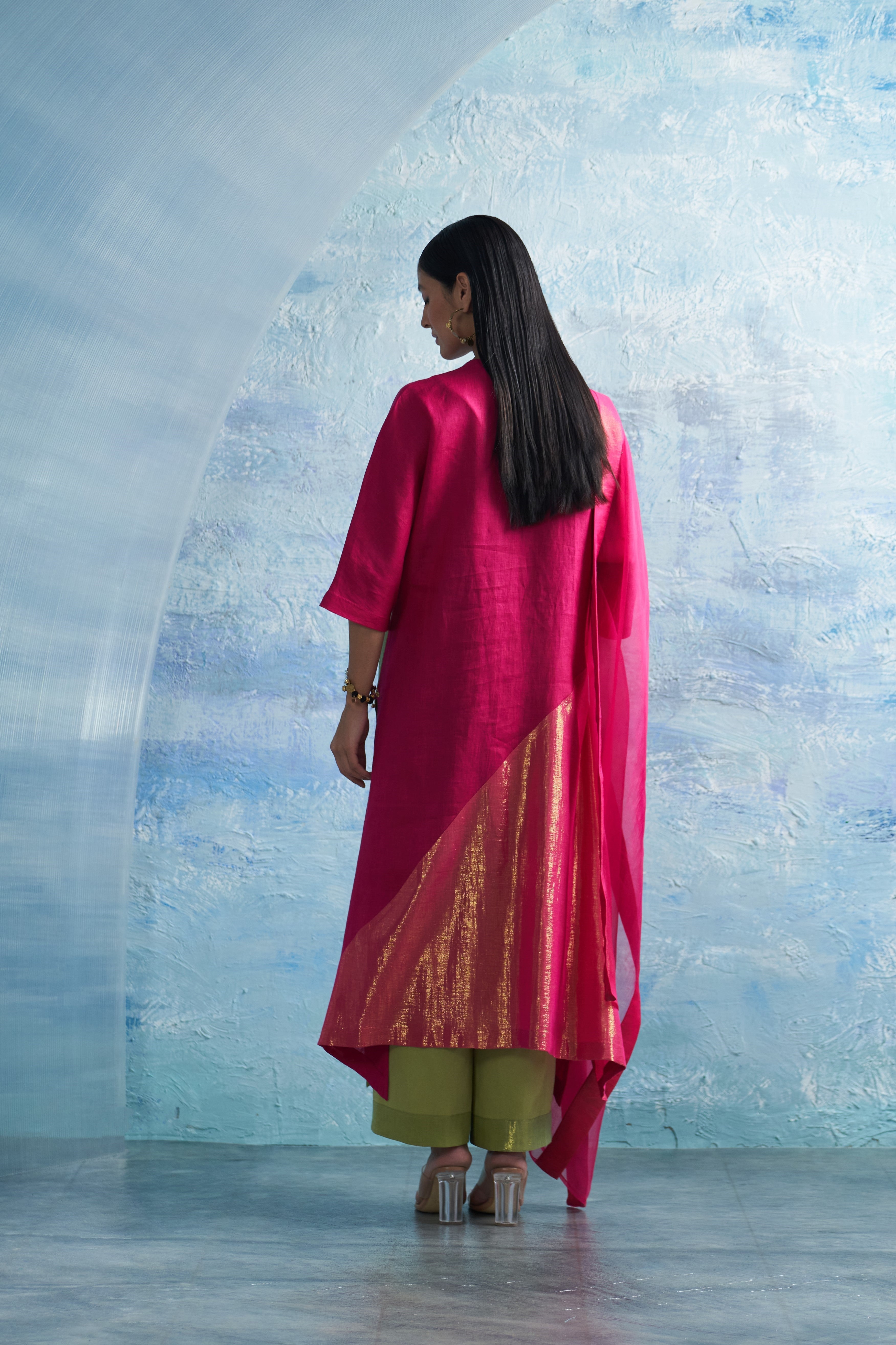 CY Charkhee Aura Asymmetric Kurta Back 1