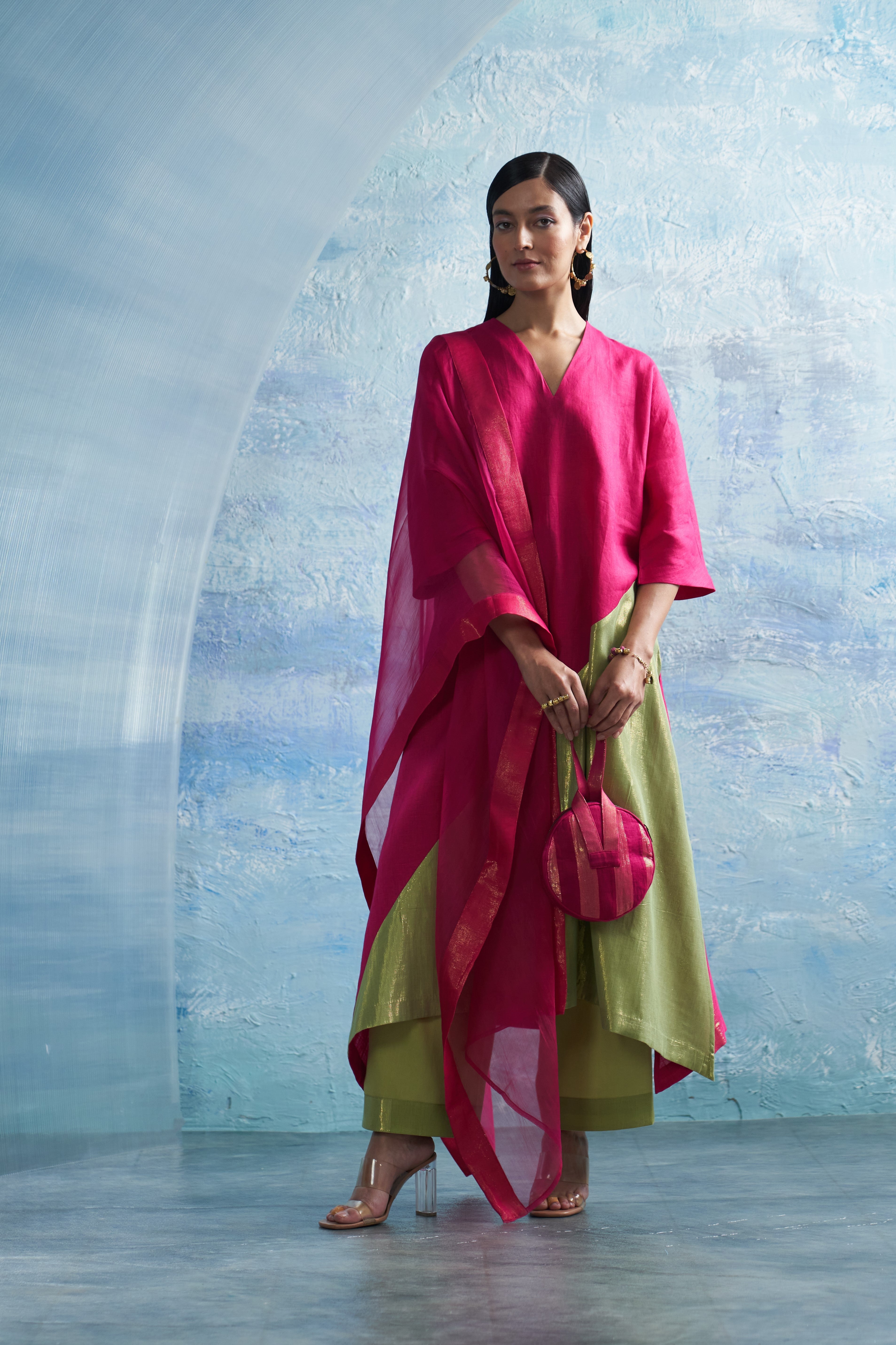 CY Charkhee Aura Asymmetric Kurta Front 2