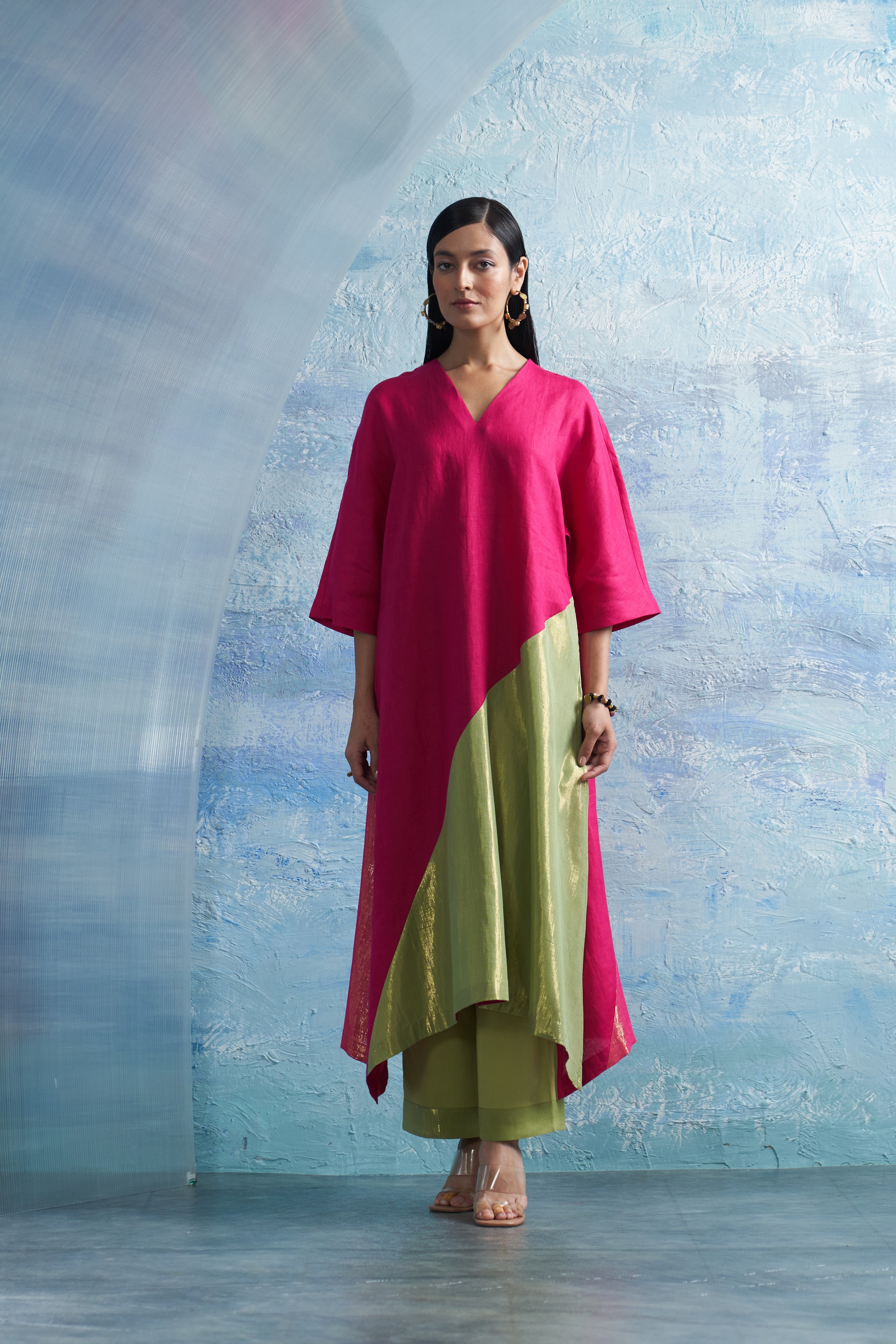 CY Charkhee Aura Asymmetric Kurta Front 2