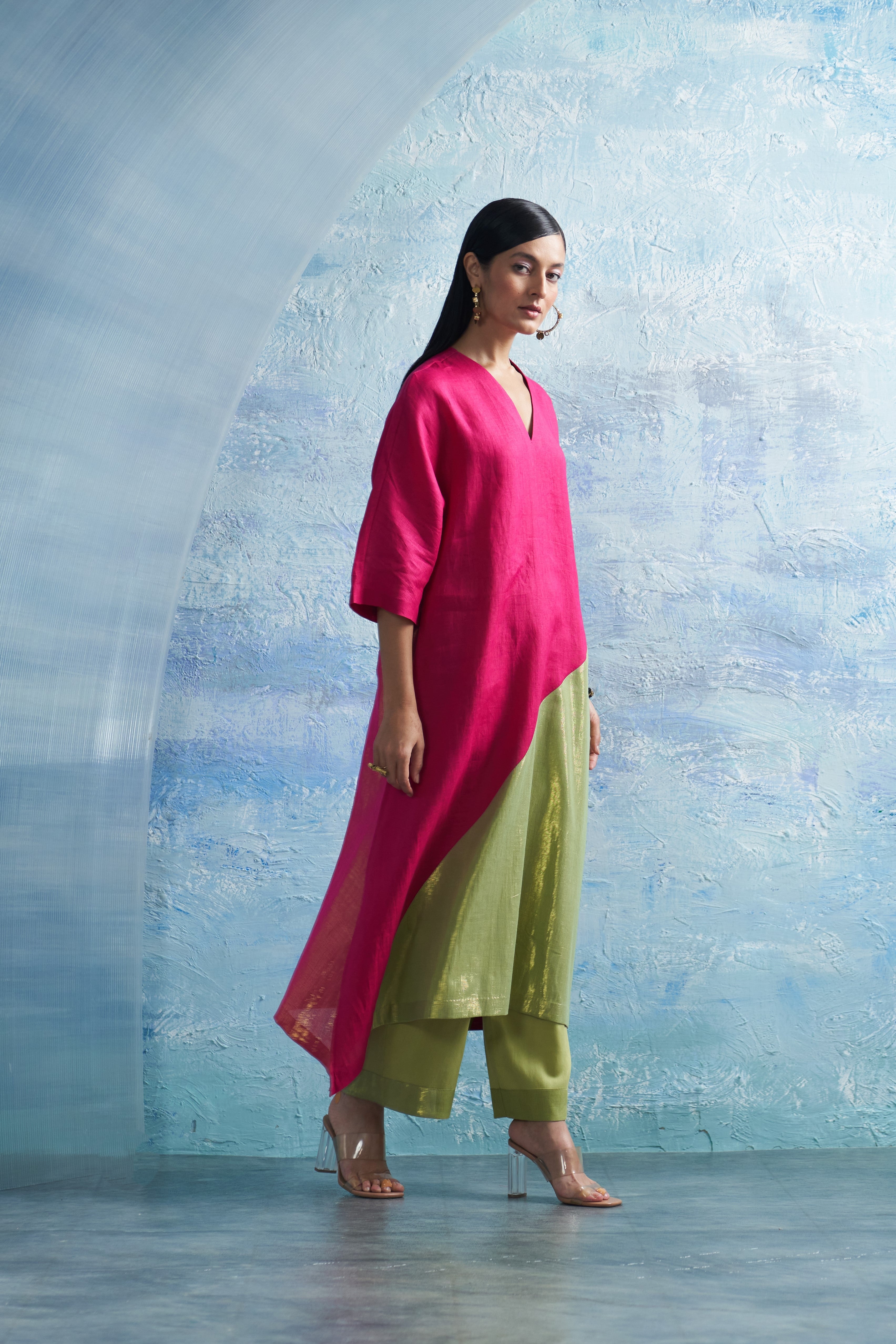 CY Charkhee Aura Asymmetric Kurta Side 1