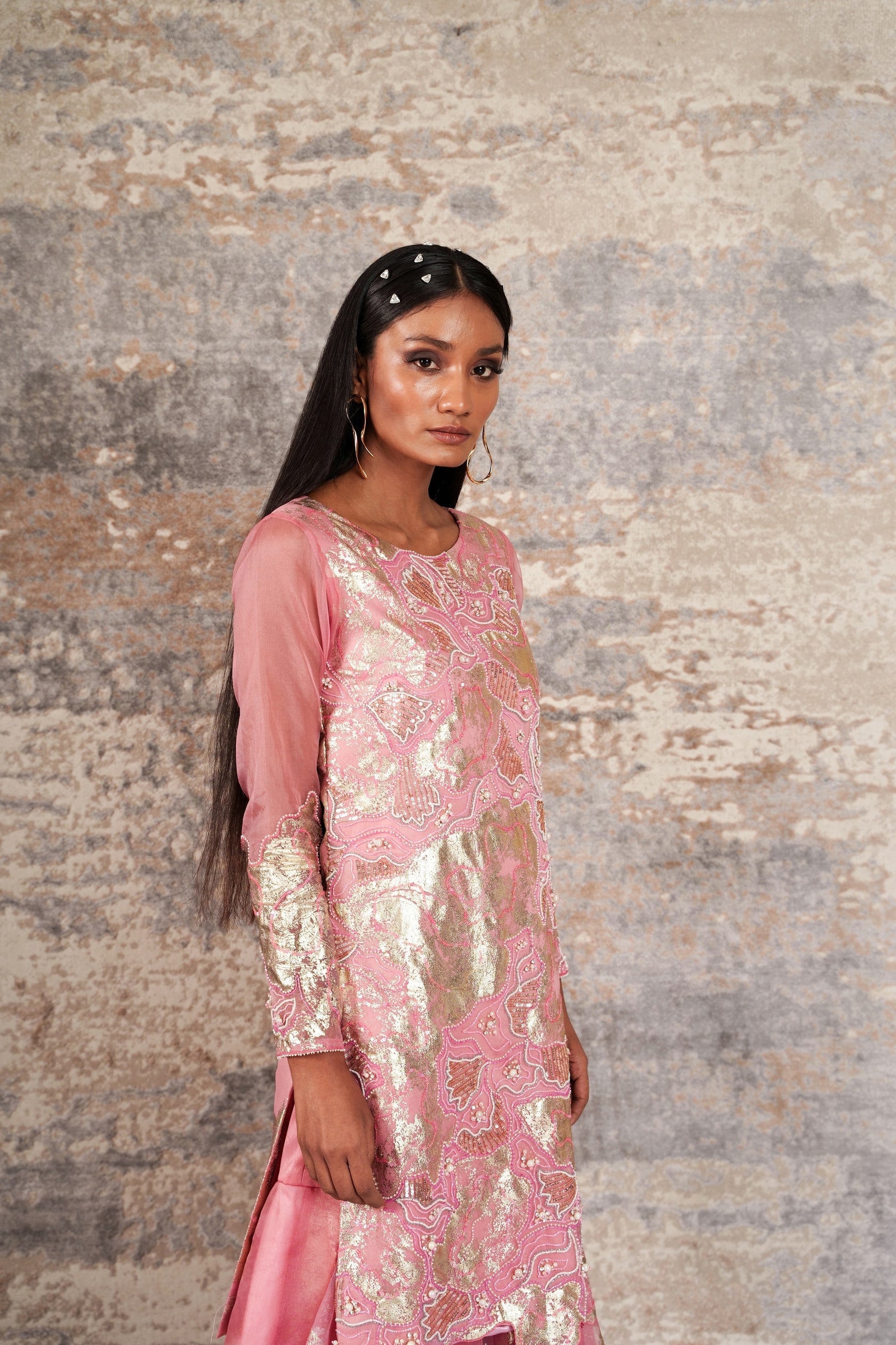 Dejouer-Charm Pink Kurta Set