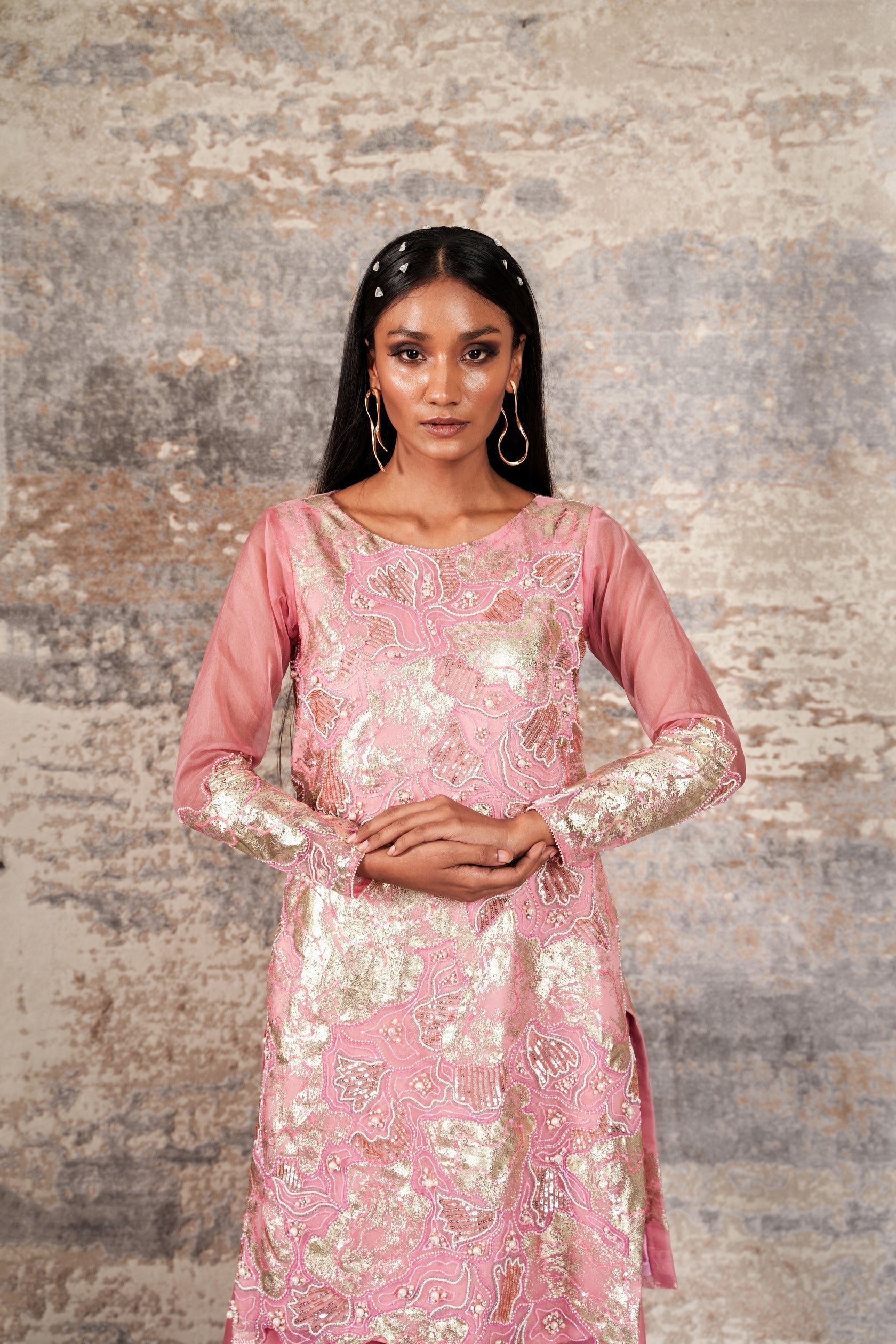 Dejouer-Charm Pink Kurta Set