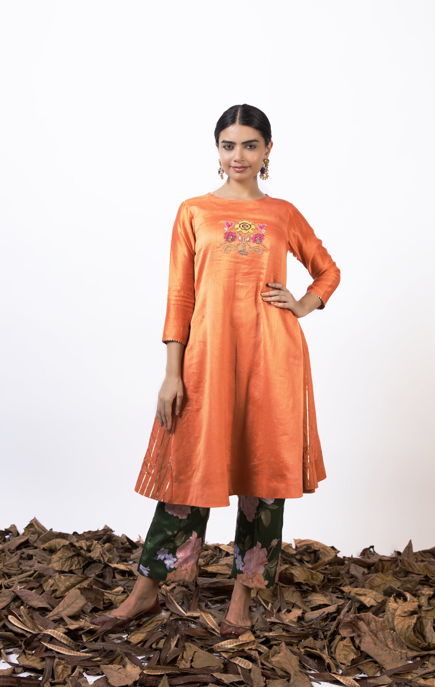 Orange Crush Kurti Set