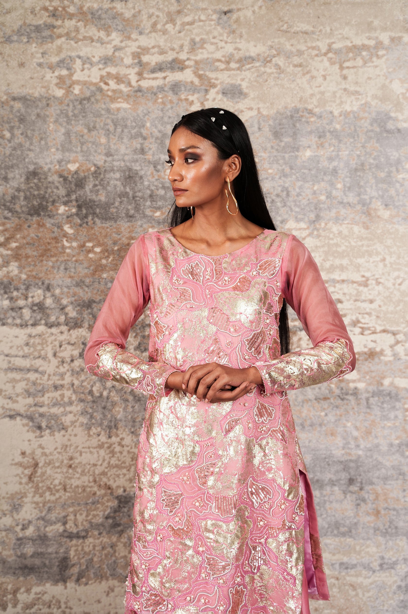 Dejouer-Charm Pink Kurta Set