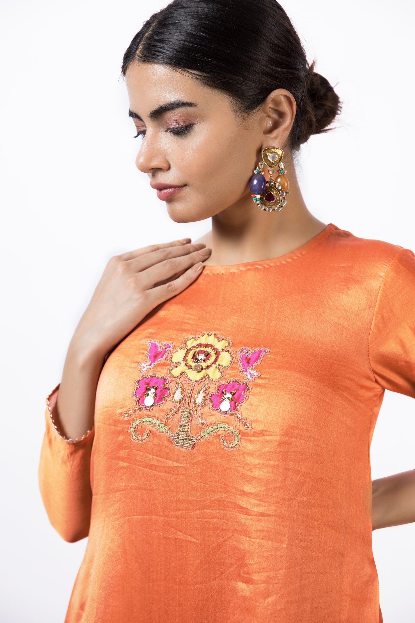 Orange Crush Kurti Set