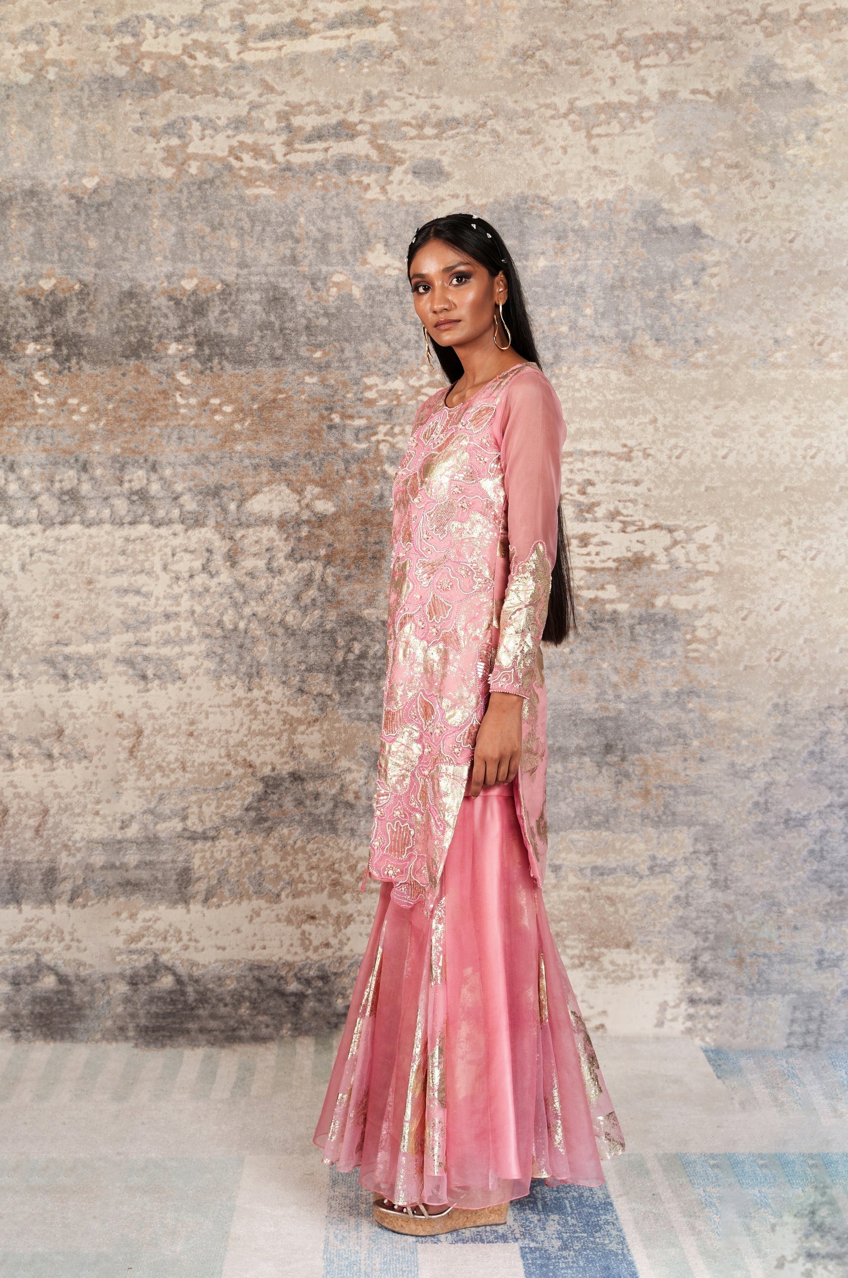 Dejouer-Charm Pink Kurta Set