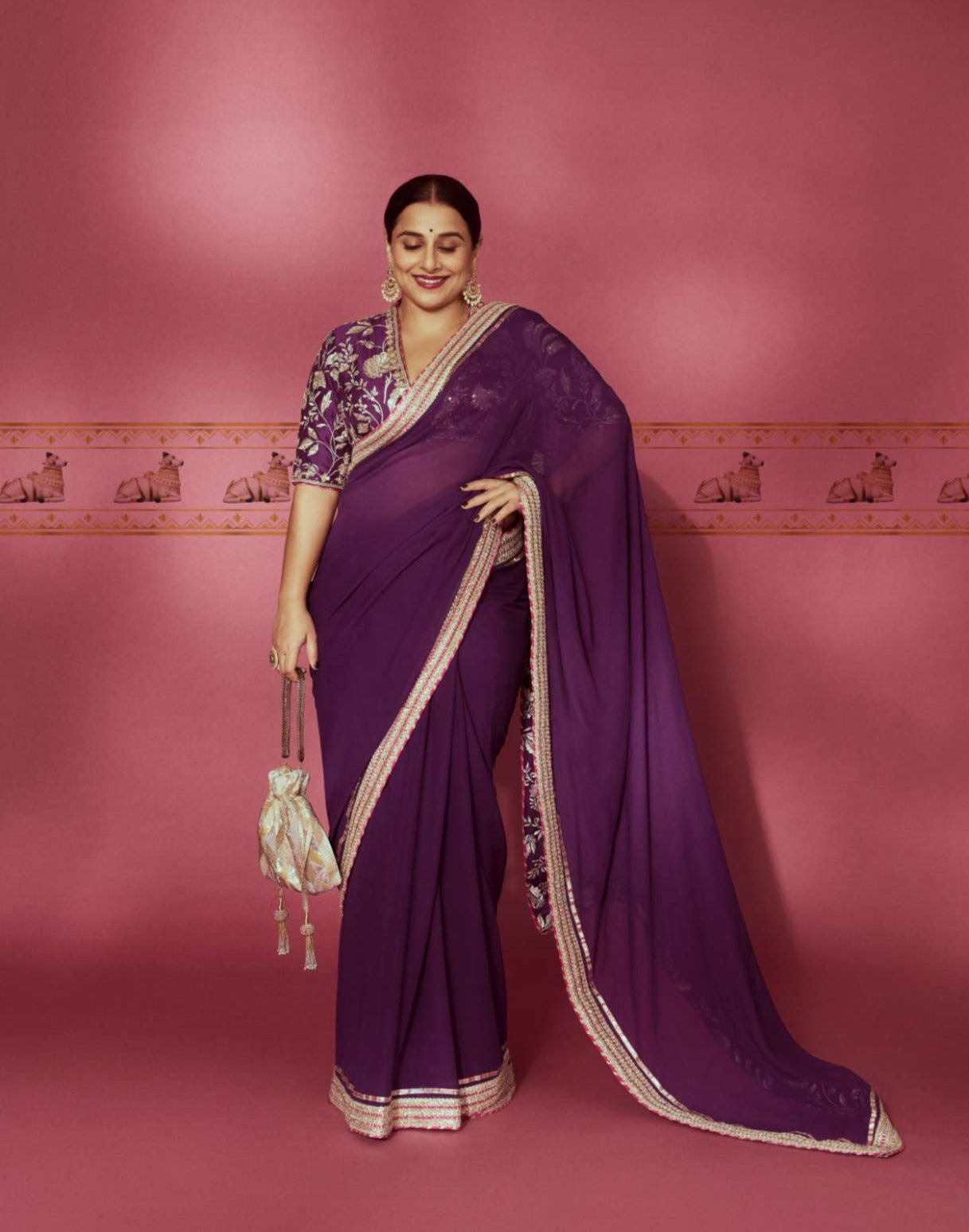 Vidya Balan In Golconda Myra Saree Set