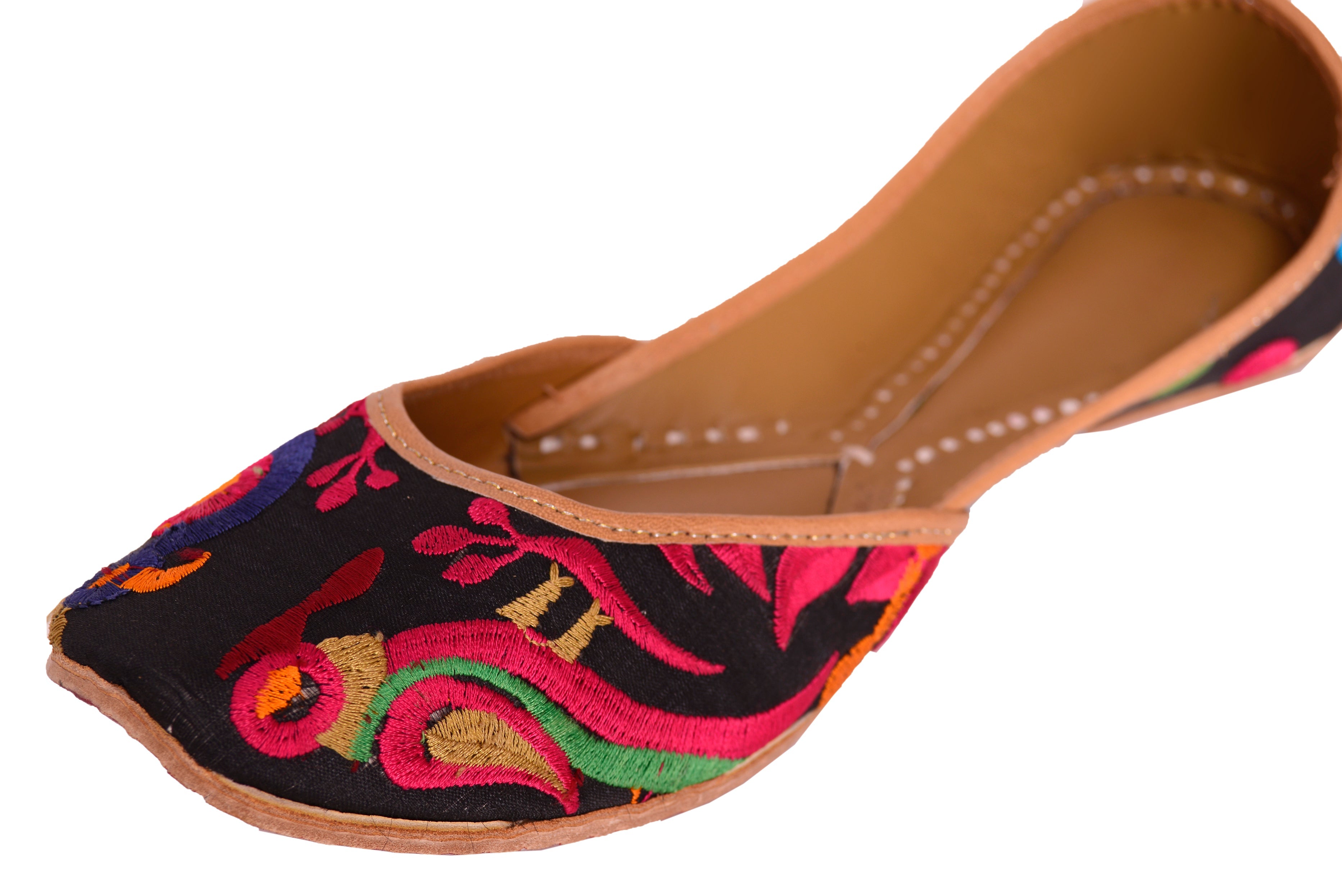 5 Elements by Radhika Gupta - Purely Parrot - Black/Red Jutti